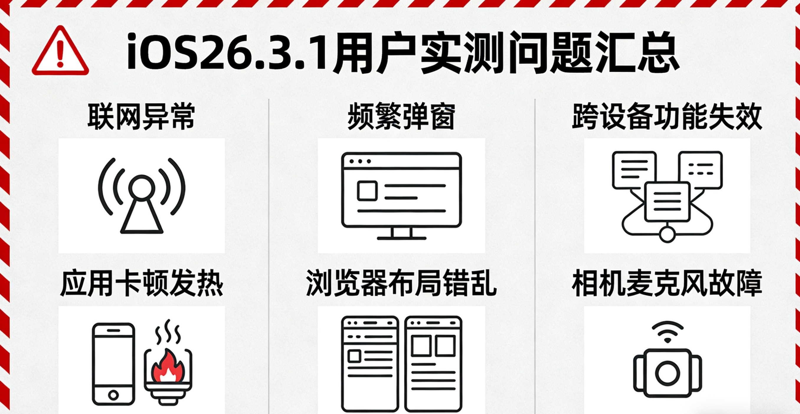 全网集中吐槽iOS26.3.1九大痛点：网络、生态联动、系统流畅度、硬件功能全线
