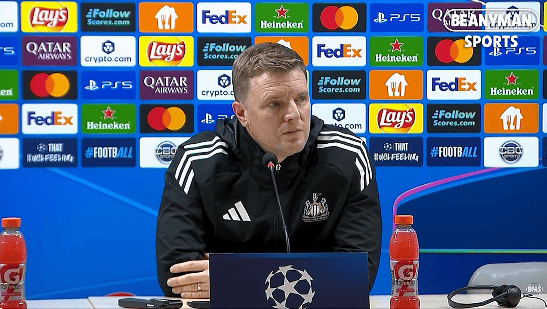 埃迪-豪: 卡拉巴赫主场曾2-2平切尔西, 满意纽卡能6-1大胜