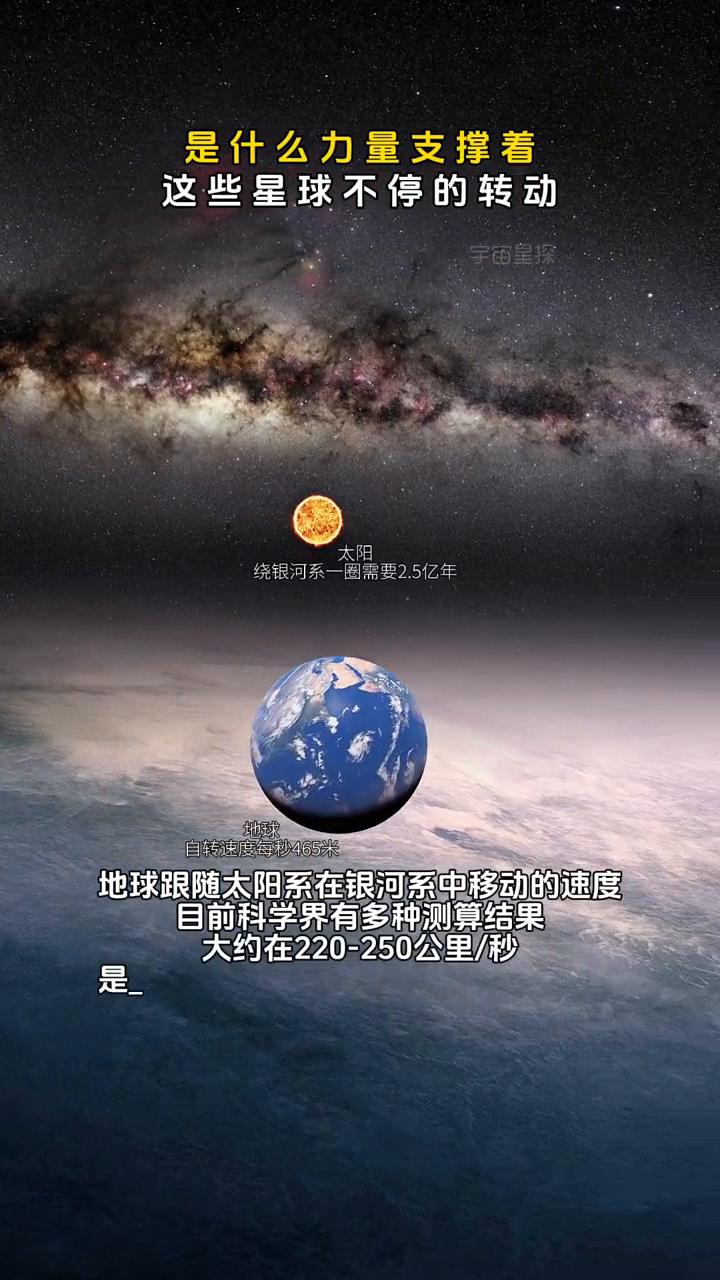 是什么力量支撑着这些星球不停的转动？绕银河系一圈需要2.5亿年，自转速度每秒4