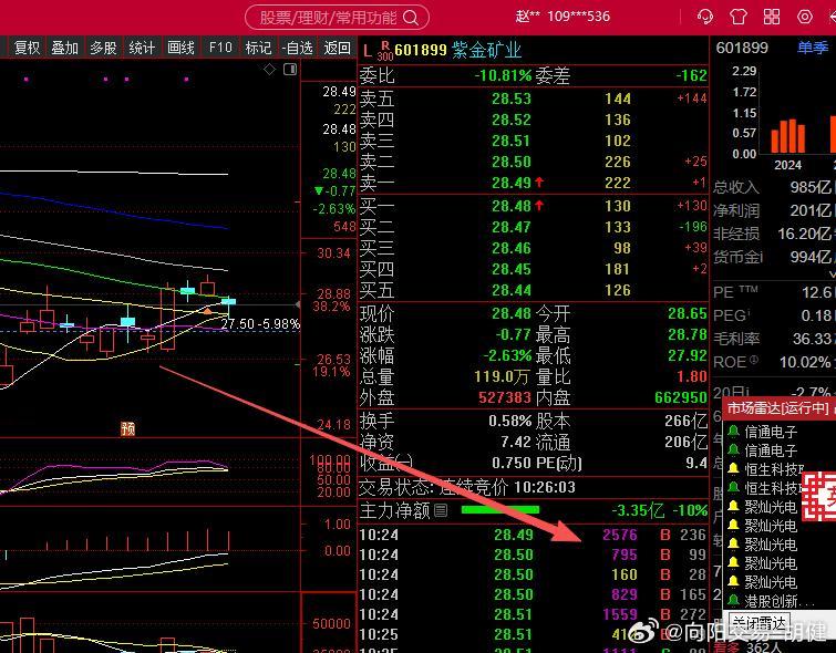 601899紫金矿业，感谢大家买了这么一根好看的下影线，我觉得亏不掉$紫金矿业