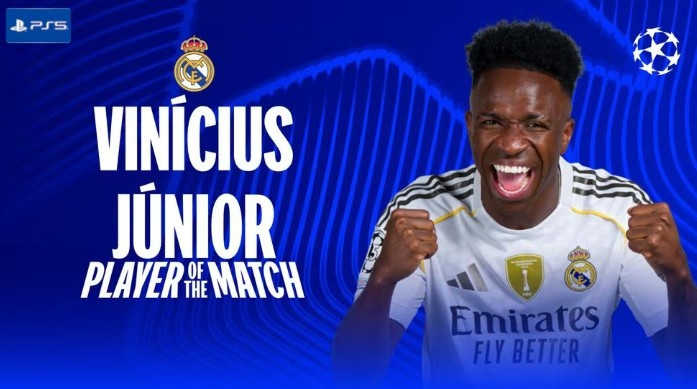 1进球7关键传球, 维尼修斯当选皇马6-1摩纳哥一役全场最佳