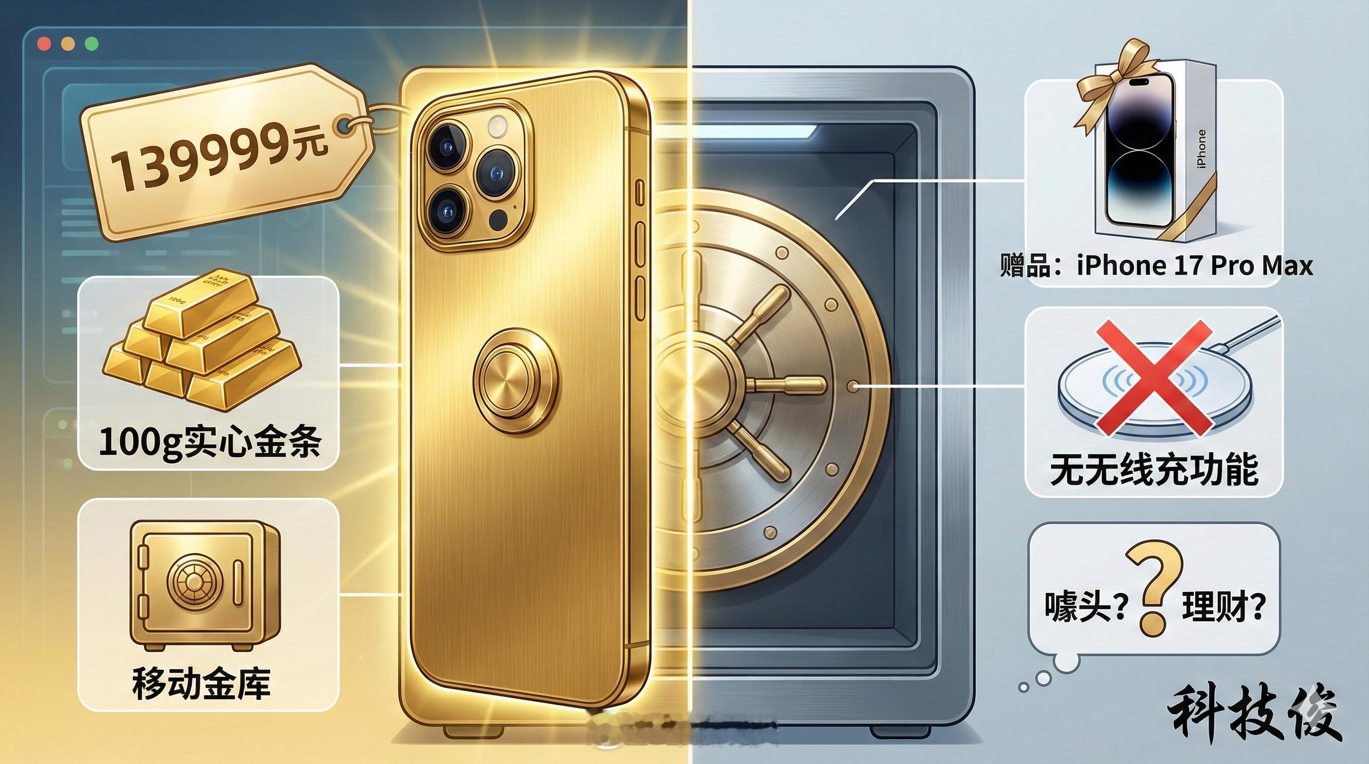 买139999元黄金手机壳送iPhone这波操作属实给我整笑了。14万买个手机壳