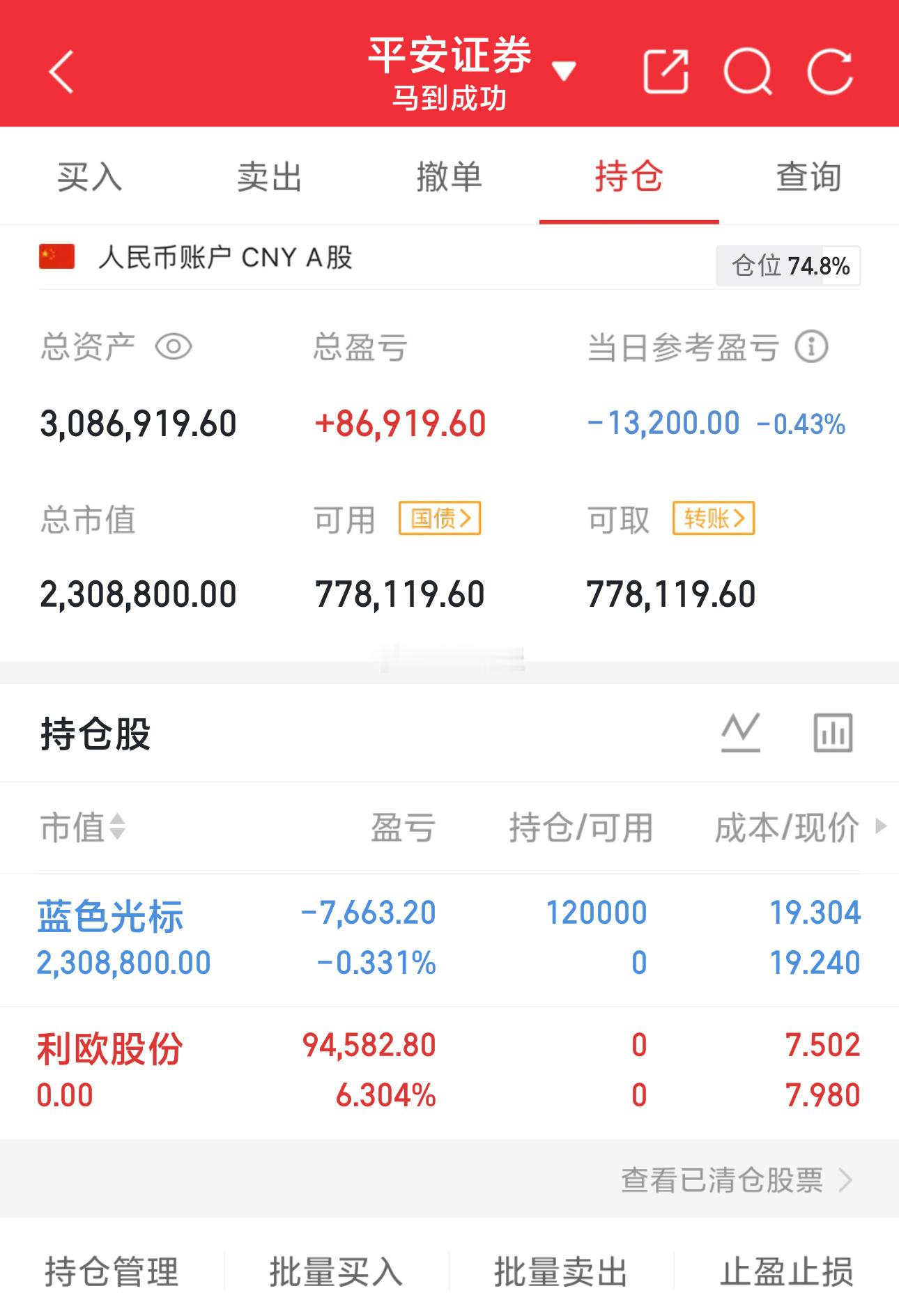 300万本金，目标1年做到1500万，1年翻五倍，欢迎各位关注！（第11天）卖