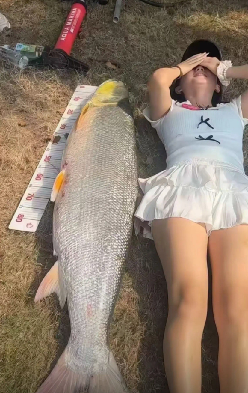 牛哇，这是钓鱼佬的高光时刻吧，鱼比人都大