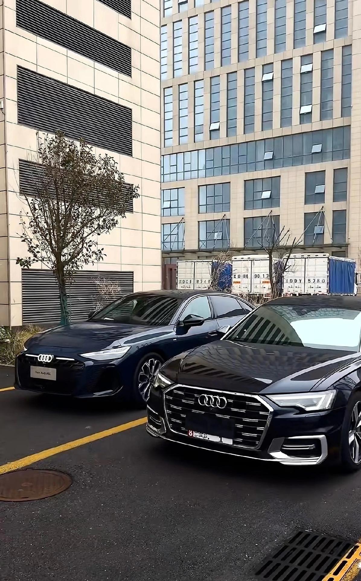 新老a6l外观对比，你更喜欢哪一个？左边是新款a6l（代号c9）右边是老款a