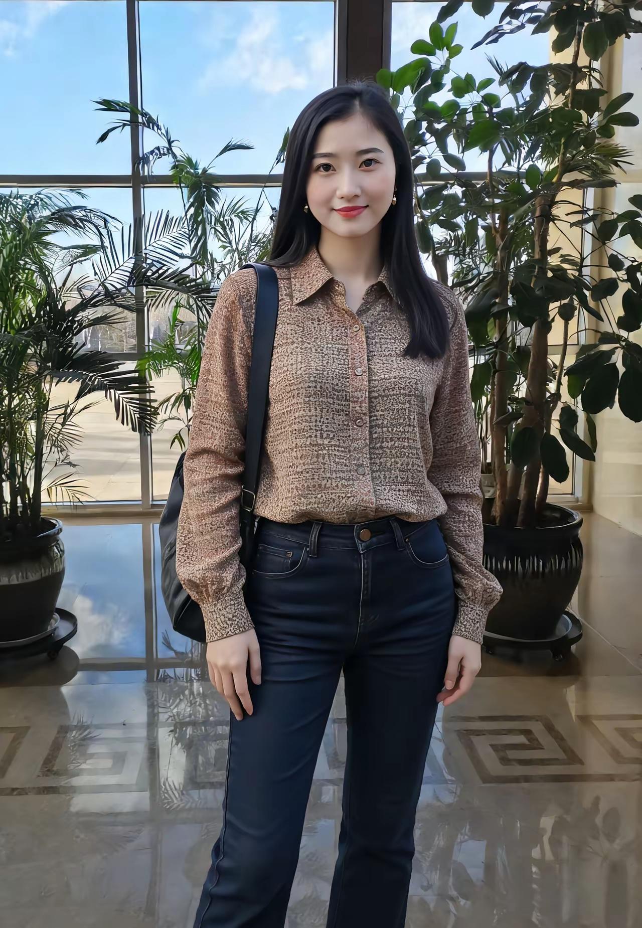 绿植映窗影，笑语入画来。