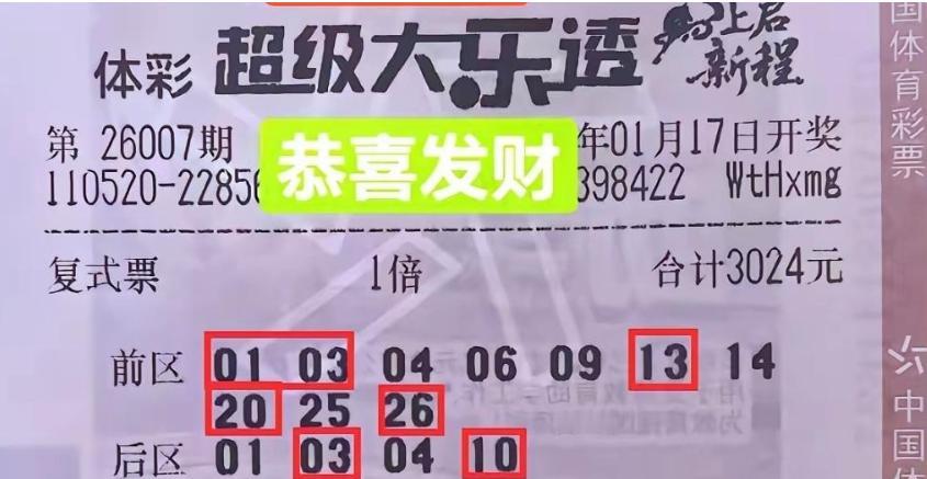 581万大奖票来啦！彩友10+4复式单票3024元全中拿下大奖，成为今年目前为止