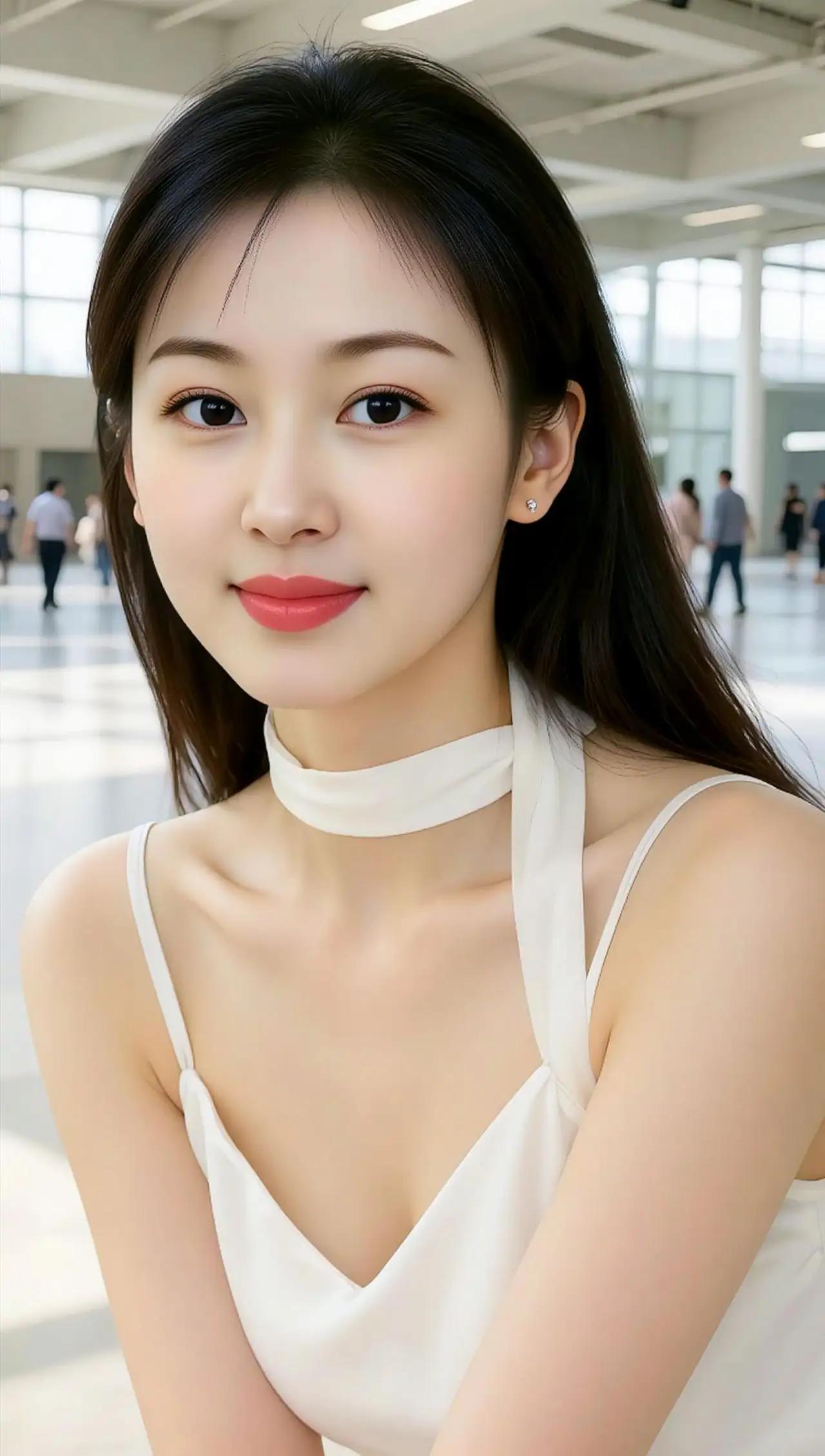 优雅白裙少女，甜美笑容，阳光洒满的校园时光🍀🌸🌴