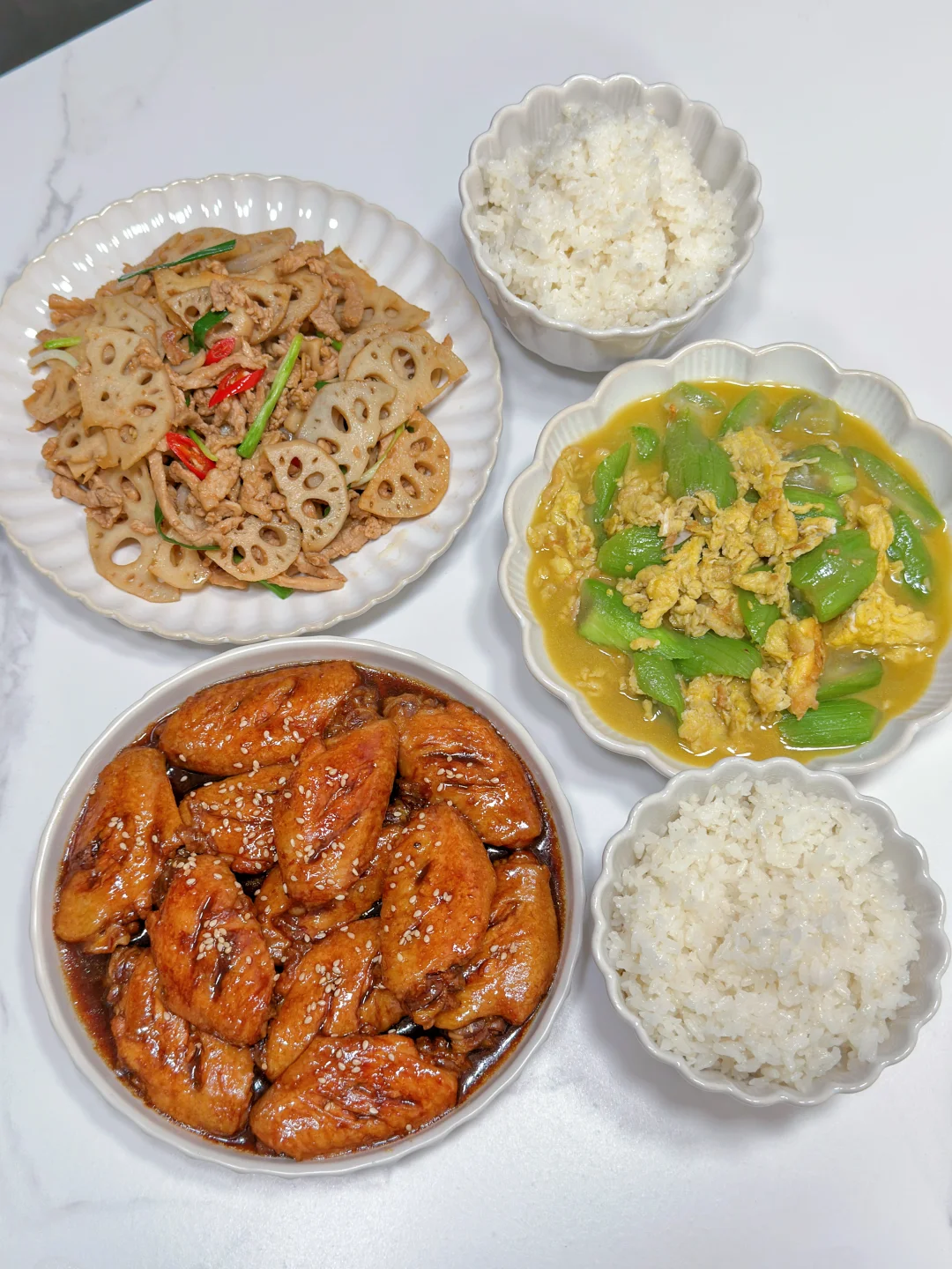 ✅晚餐分享｜可乐鸡翅➕丝瓜鸡蛋➕藕炒肉丝