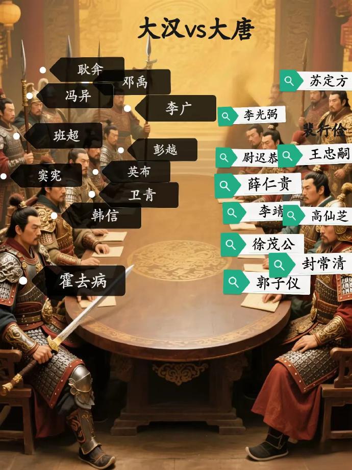 大汉vs大唐名将对决谁更胜一筹？这还真是想破脑袋的难题。两方都是鼎鼎大名的超一流