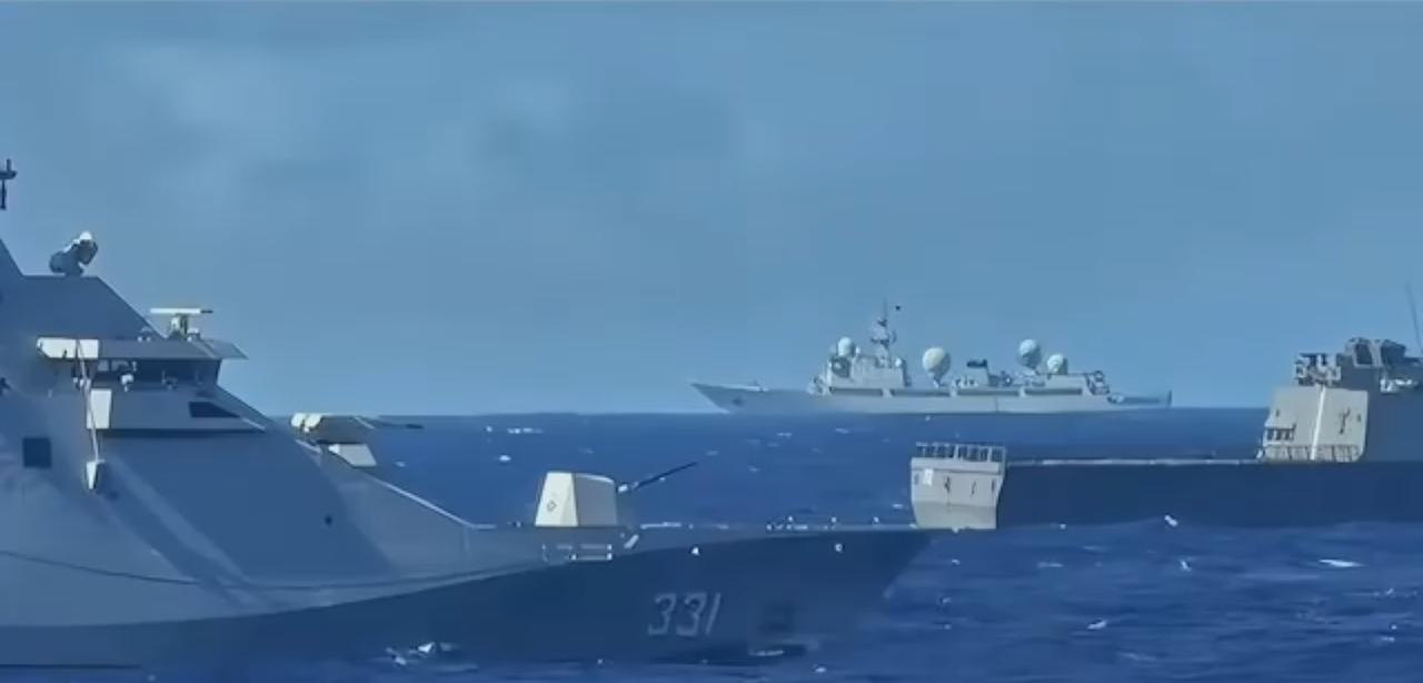 澎湖外海中美舰艇对峙，我海警喊话美舰：立刻滚出中国海域。2026年7月22日