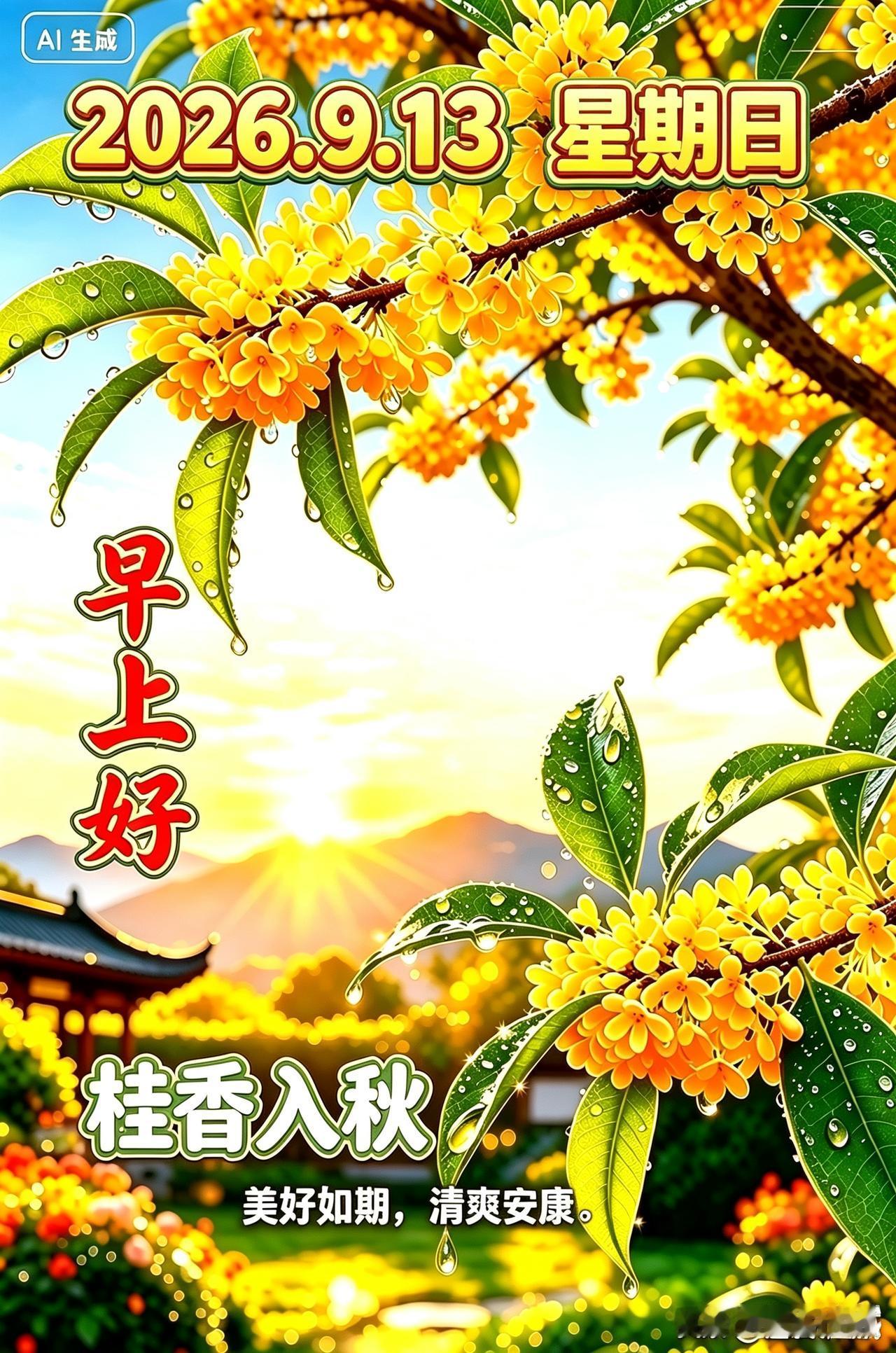 ✨清晨的一声问候，不一定有多华丽，却是藏在心底的惦记💛周日的晨光缓缓