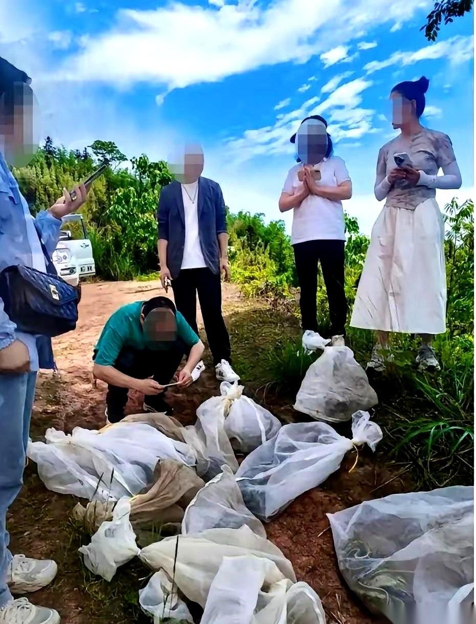 过生日，拎着14个白网袋，哗啦啦把一兜兜的蛇全倒进了山里。还拍视频，配文说：“