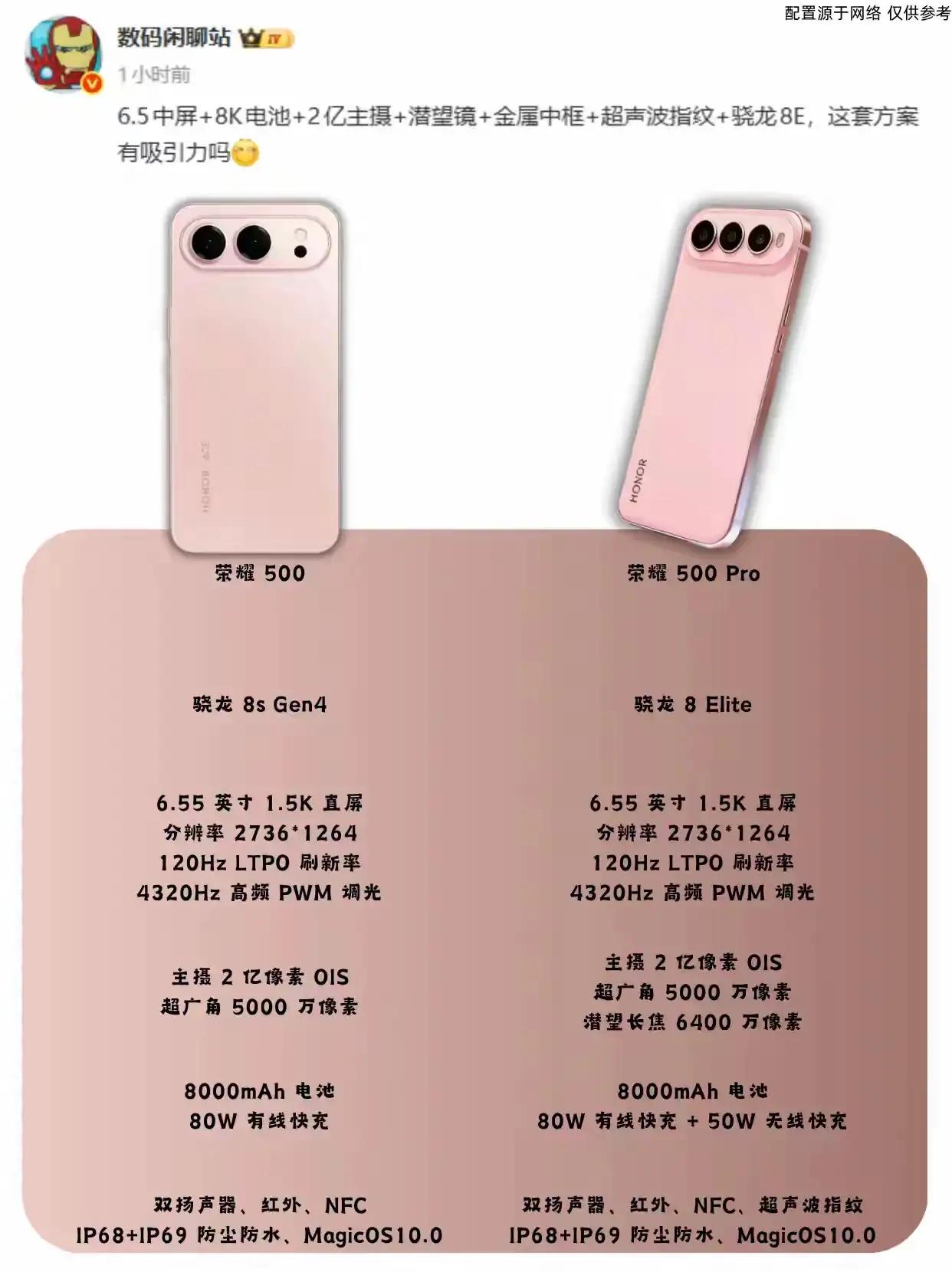 看完数码闲聊站大佬对荣耀500系列配置的爆料后，友商压力山大，而消费者则乐开了花