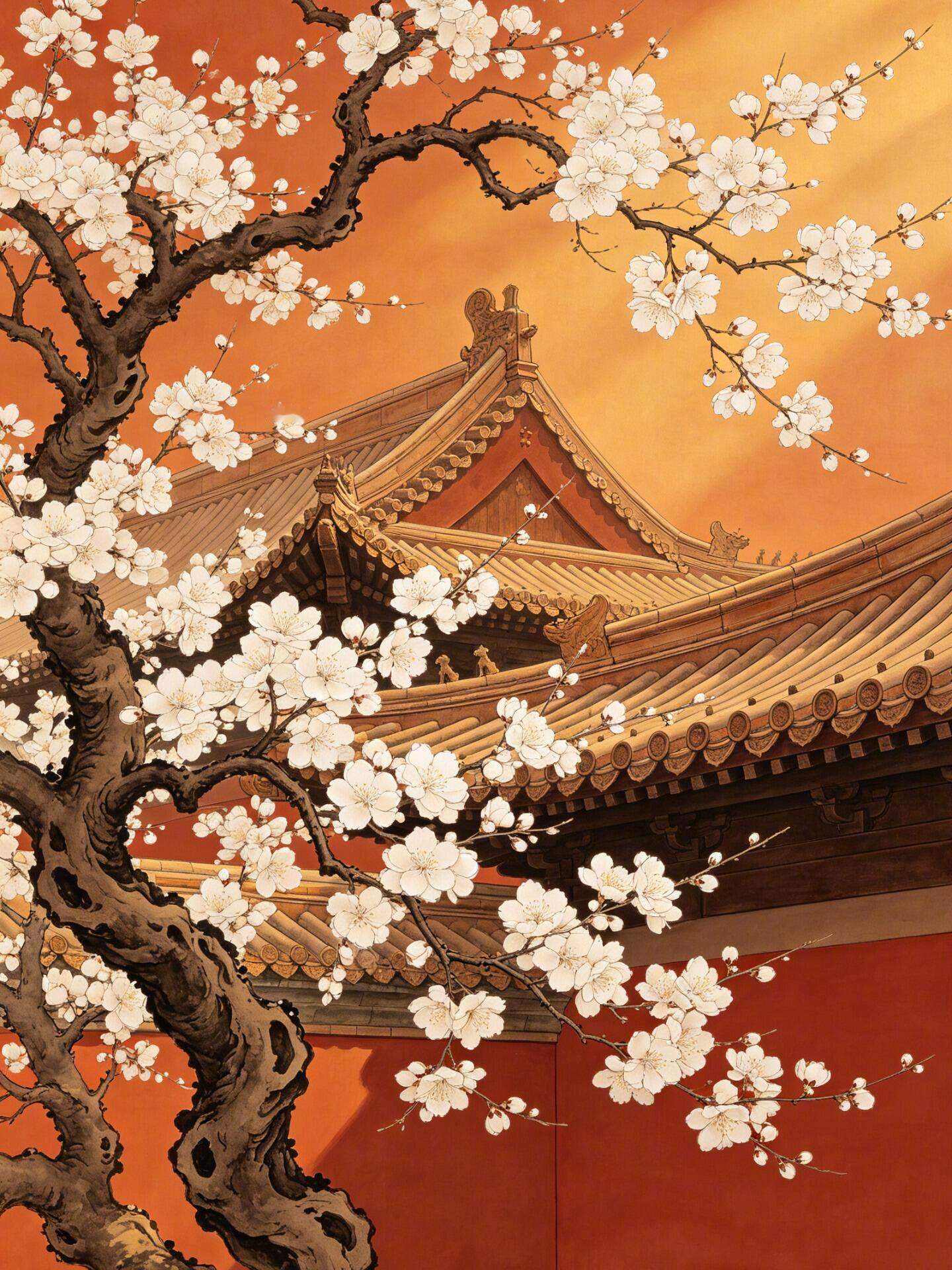 国画风格场景|故宫内的沁园春·梅花​​​