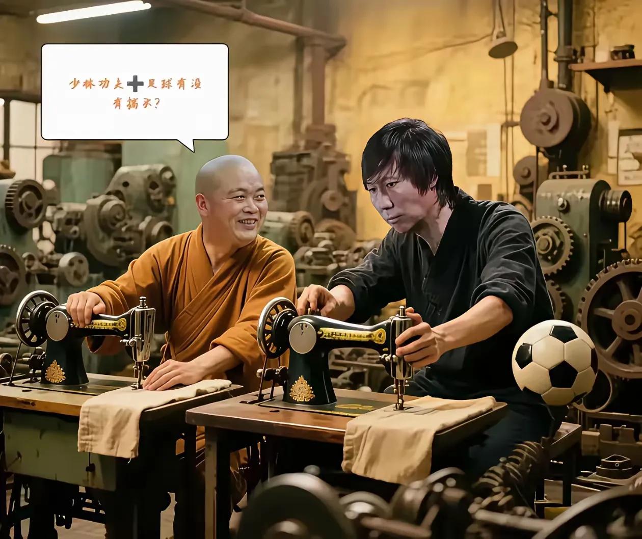 这个图片绝了，哪个大神想出来的，真正的少林功夫+足球，已经是无敌了。