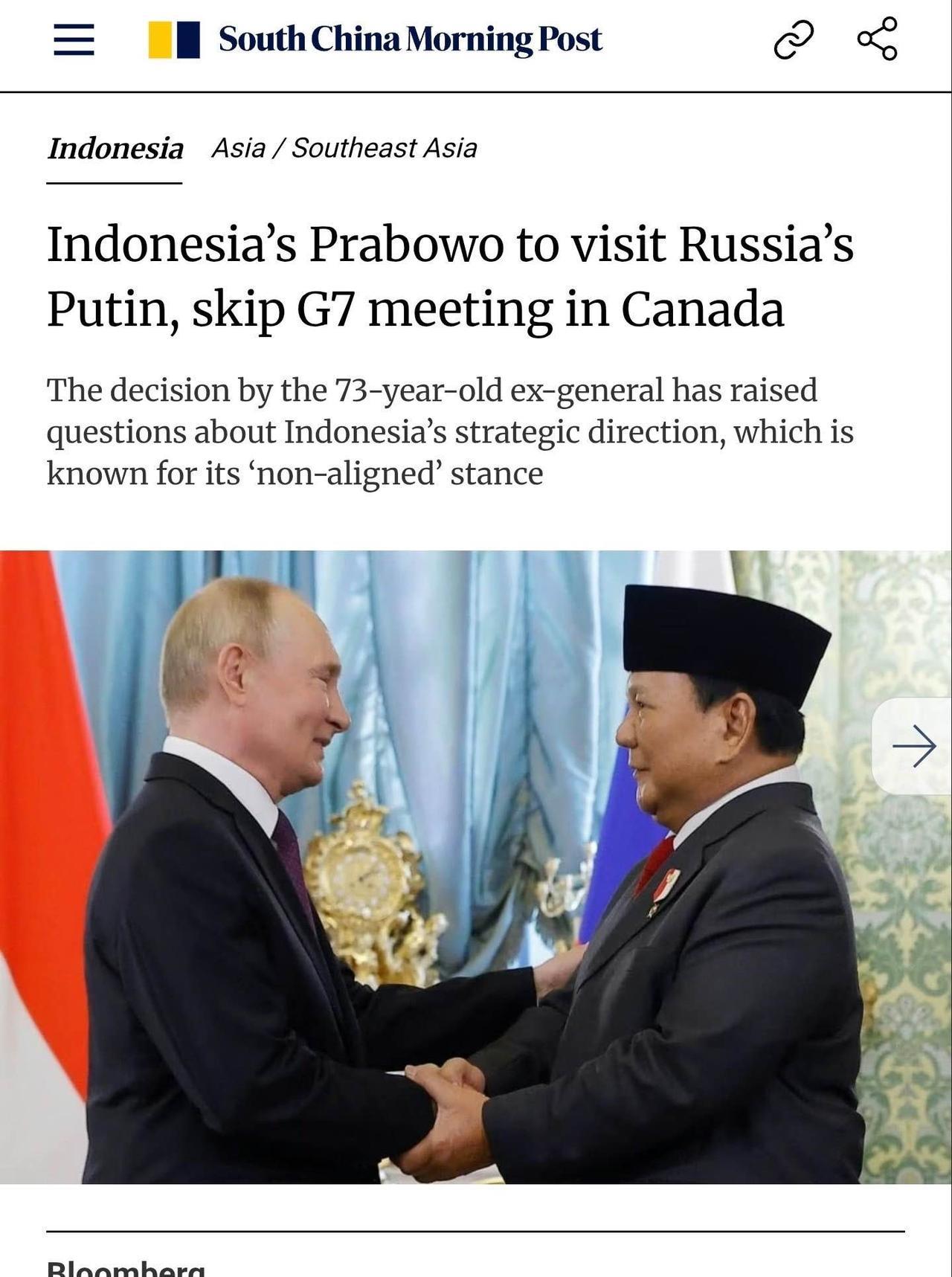 印尼和沙特都受邀参加即将在加拿大举行的G7会议，但两国均拒绝了邀请。值得注意的是
