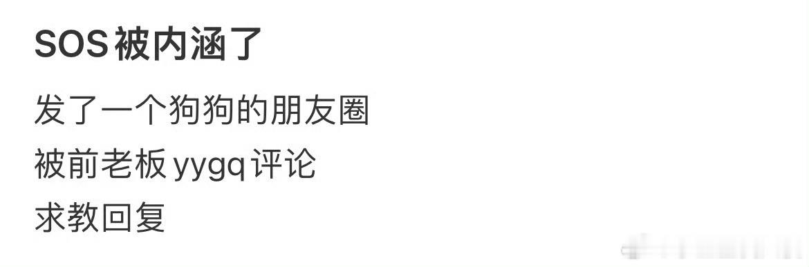 发了一条自家的狗狗，被前老板内涵了