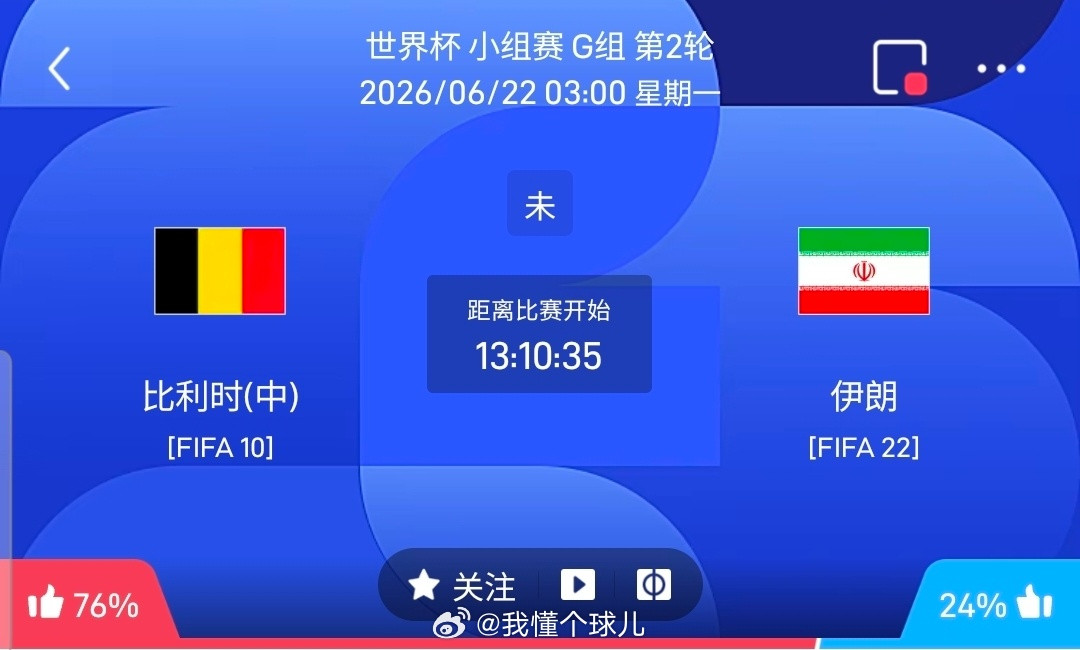 【足球】周日038世界杯方向：比利时vs伊朗世界杯：比利时VS伊朗时间：2026