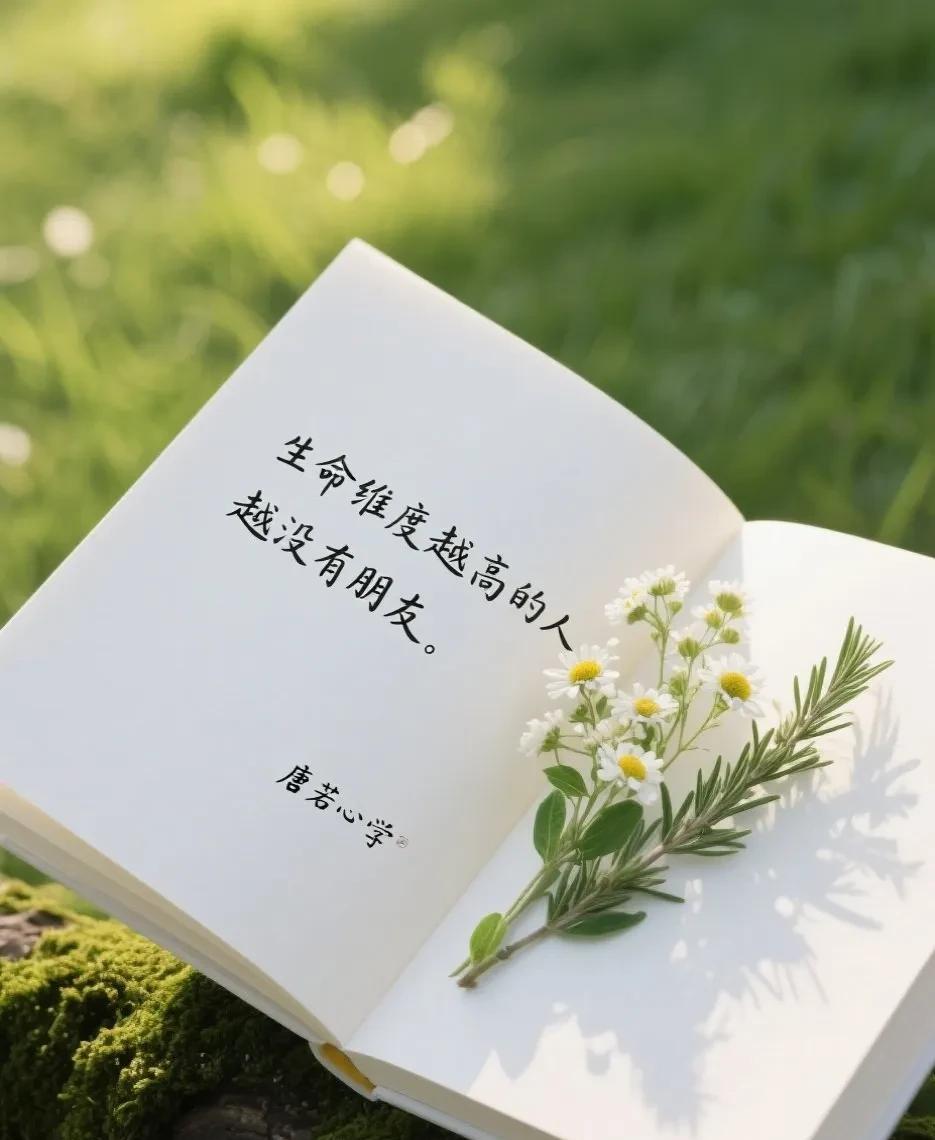 生命维度越高的人，越没有朋友。这不是因为他们孤僻清高，而是因为他们的世界早已超
