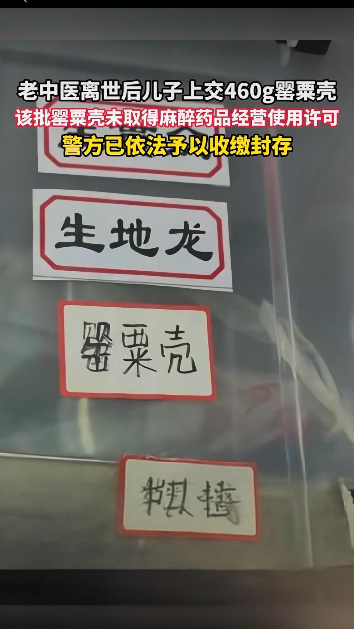 “止痛偏方”老中医离世留460克罂粟壳，儿子主动上交：医德与法纪，从来不分家