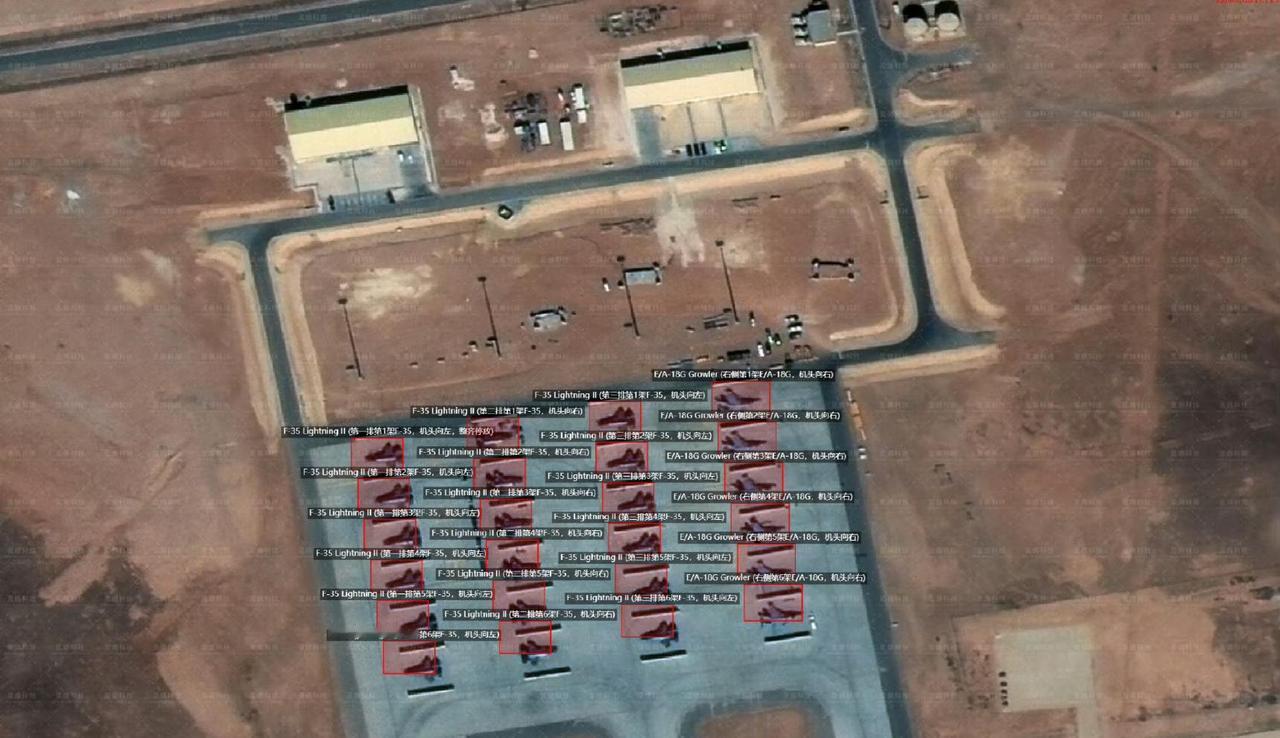 中国商业卫星镜头拉近，直接曝光美军驻约旦基地24架战机的密集阵型！很多人以为，这
