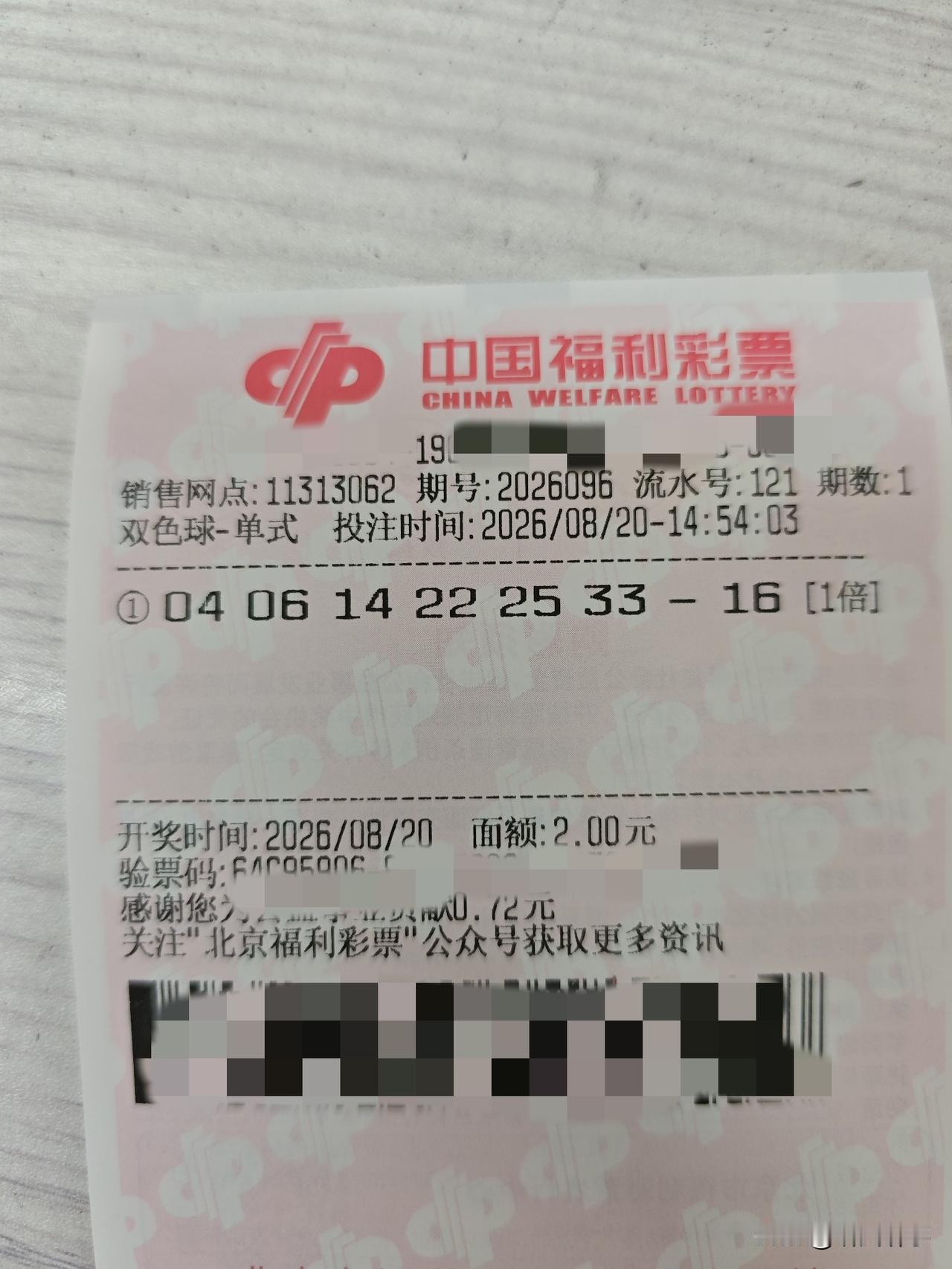 双色球2026096期，冷门一注！双色球