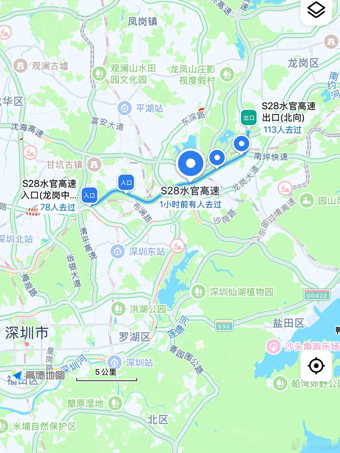 今天深圳也有一个好消息，水官高速取消收费。水官高速，编号S28，全长20.14公