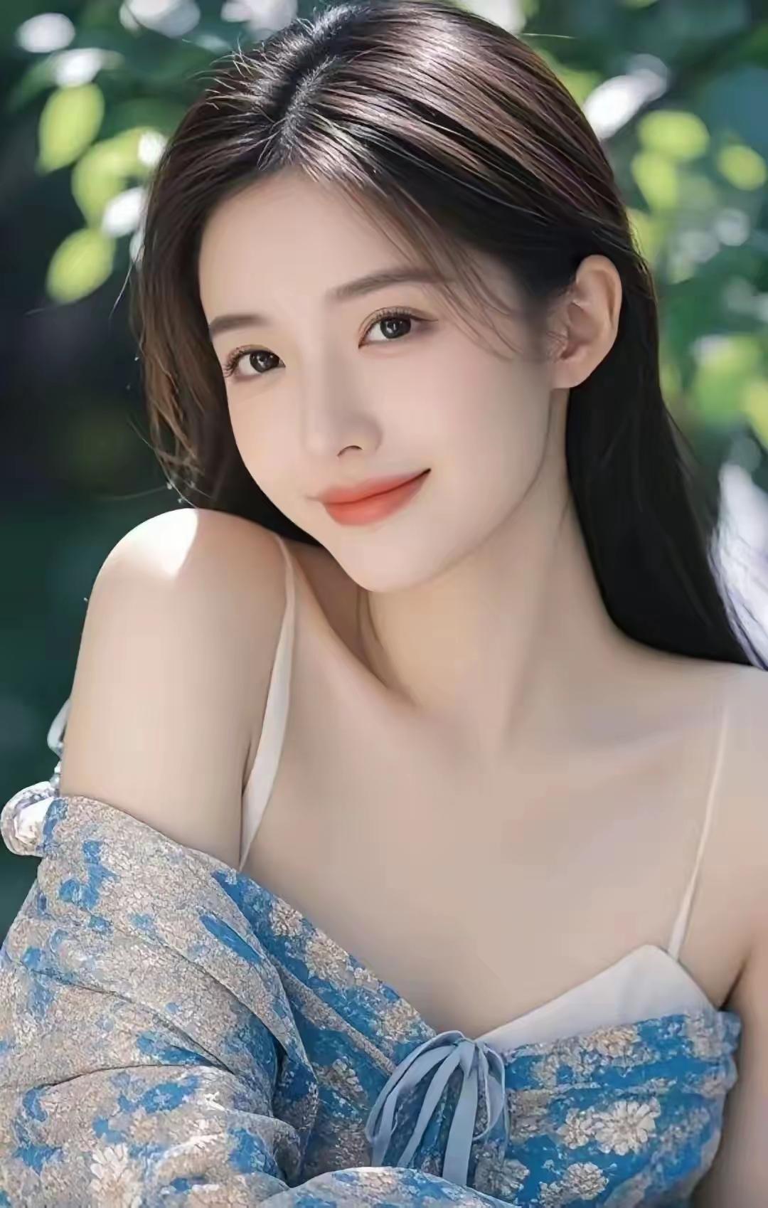 这位小姐姐在阳光明媚下微笑。