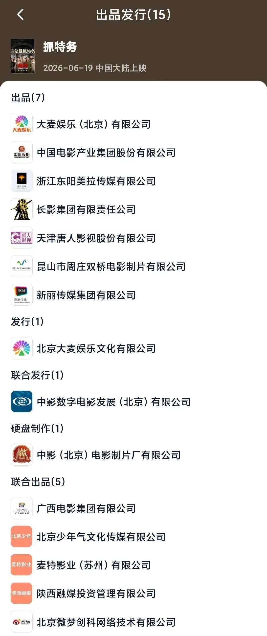 甩掉华谊后，冯小刚又傍上了阿里。冯小刚的新电影《抓特务》，出品方有7家，联合