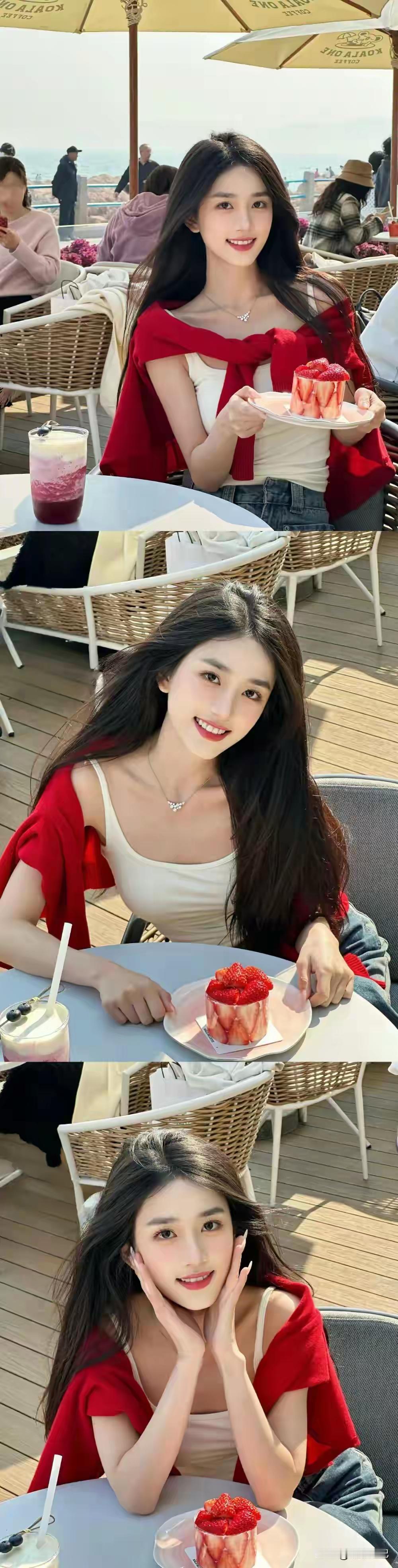 海边咖啡馆的甜美时光🌊🍓🍧拍摄旗袍模特，如何才能拍出民国风分享一张你最满