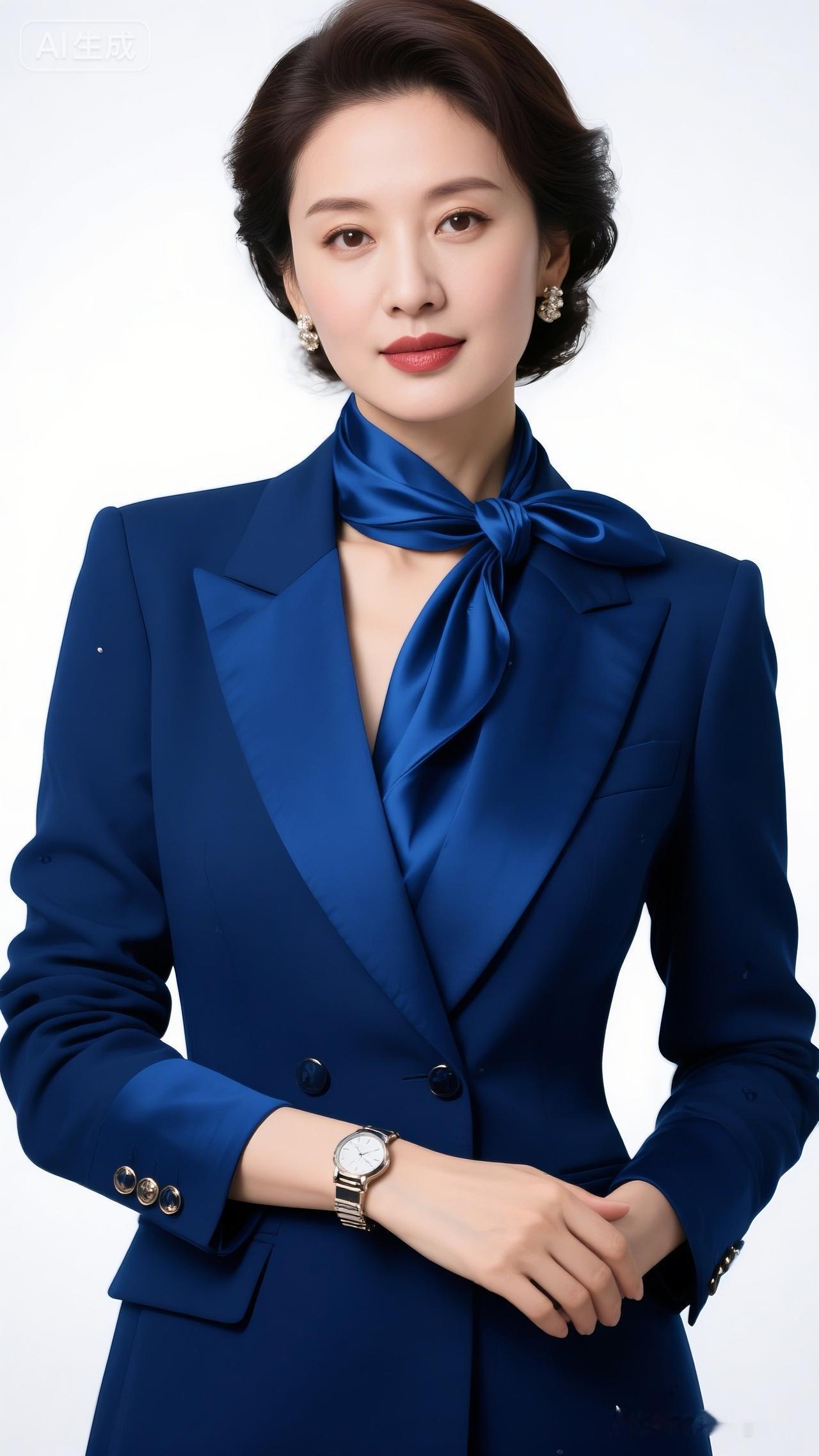优雅蓝调职场风，尽显女性魅力！