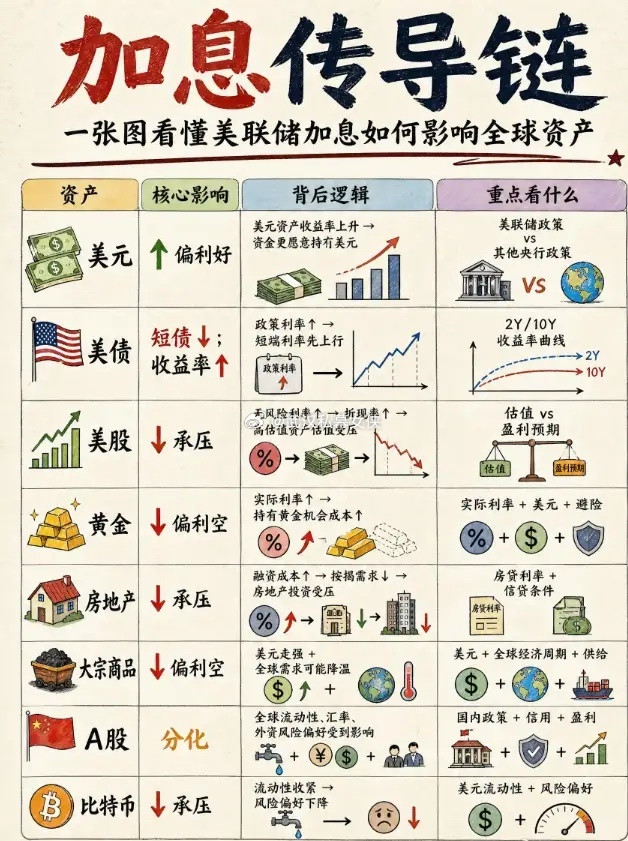 美元加息对各类资产的影响​​​