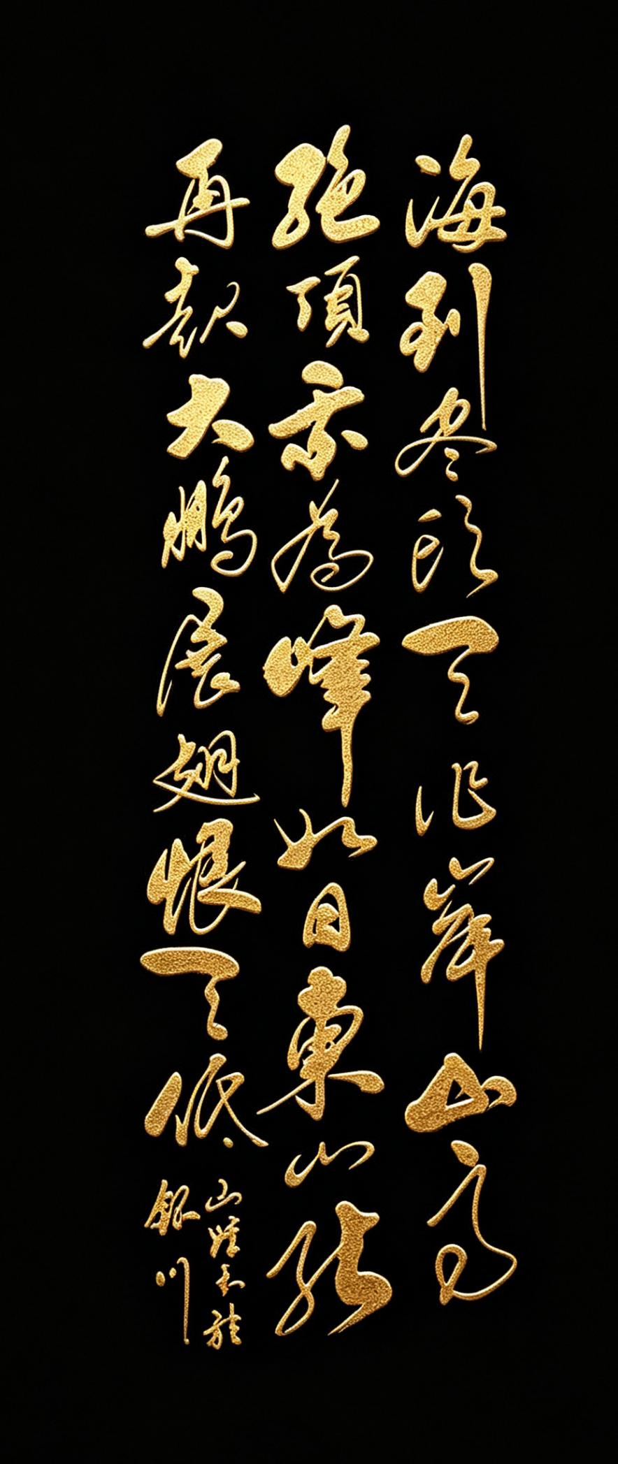 今天给大家带来一幅很有力量感的书法作品。每次看到这幅字，都觉得特别有力量。黑底