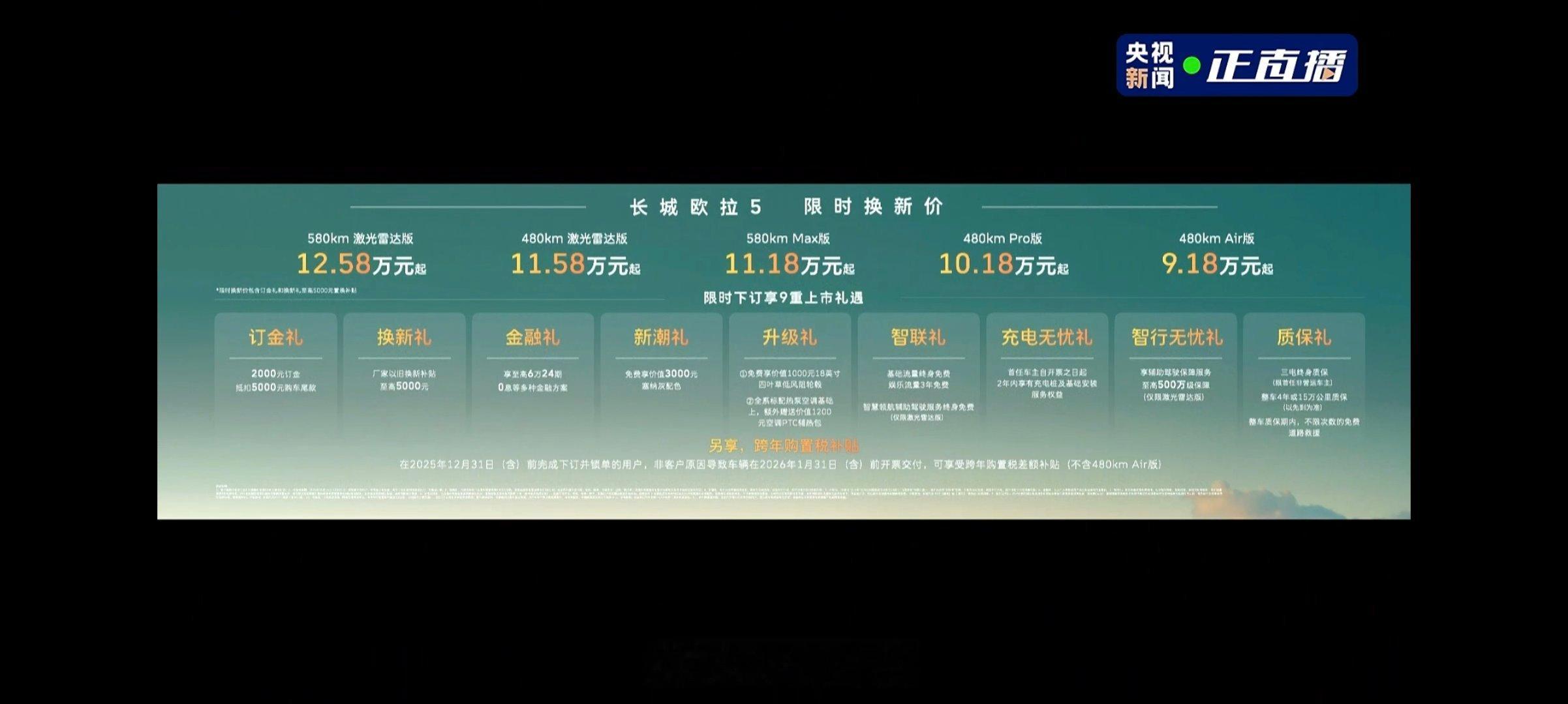 魏建军说让每一个零件多工作10年欧拉5今天晚上公布了正式售价，全系售价为9