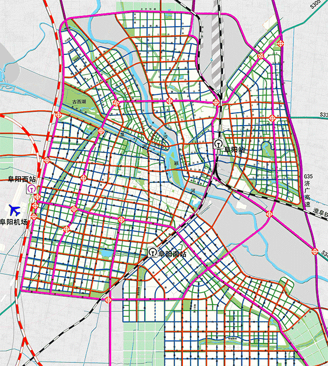 备注:详细规划图请参见《阜阳市城市总体规划(2012-2030年)》