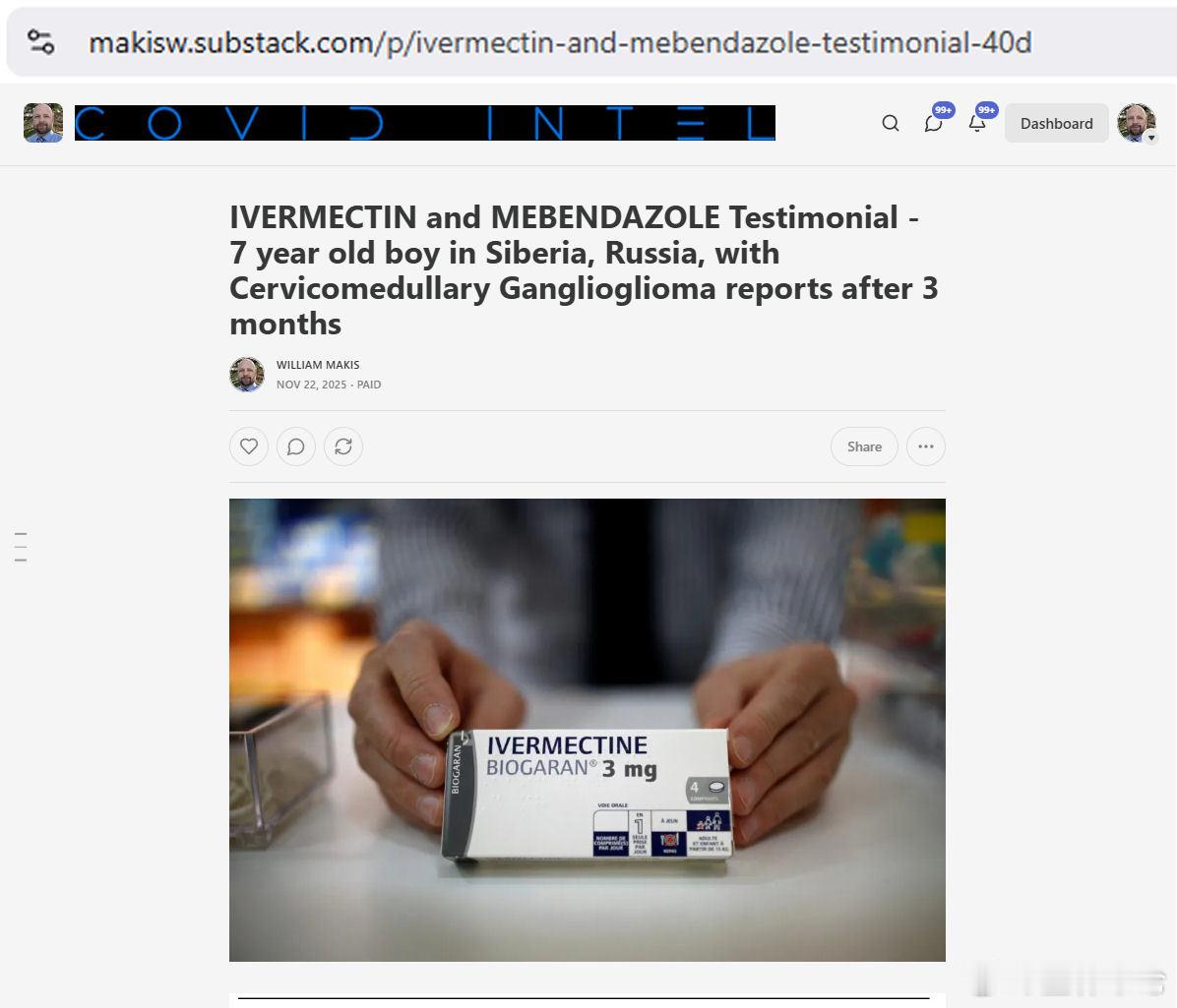 🔥🔥马基斯医生再分享伊维菌素（Ivermectin）与甲苯达唑（Mebend