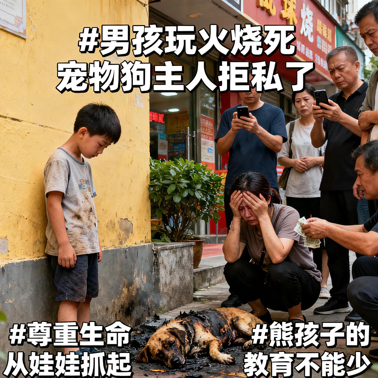 太气愤！男孩故意玩火烧死宠物狗，主人坚决拒绝私了，网友怒了！谁家的毛孩子不是