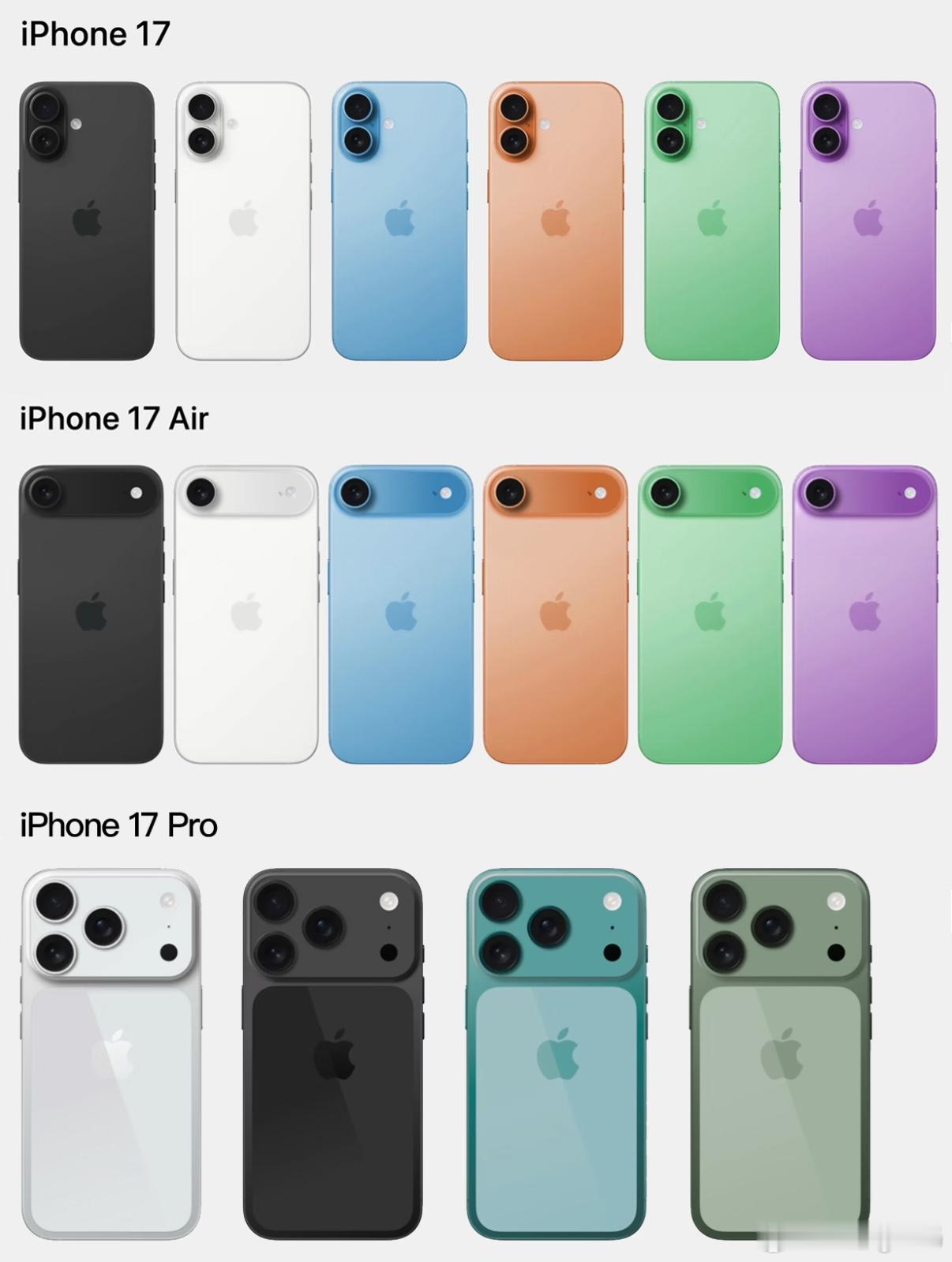 iPhone17全系列配色你最爱哪一款[并不简单]？iphoneiPhone[