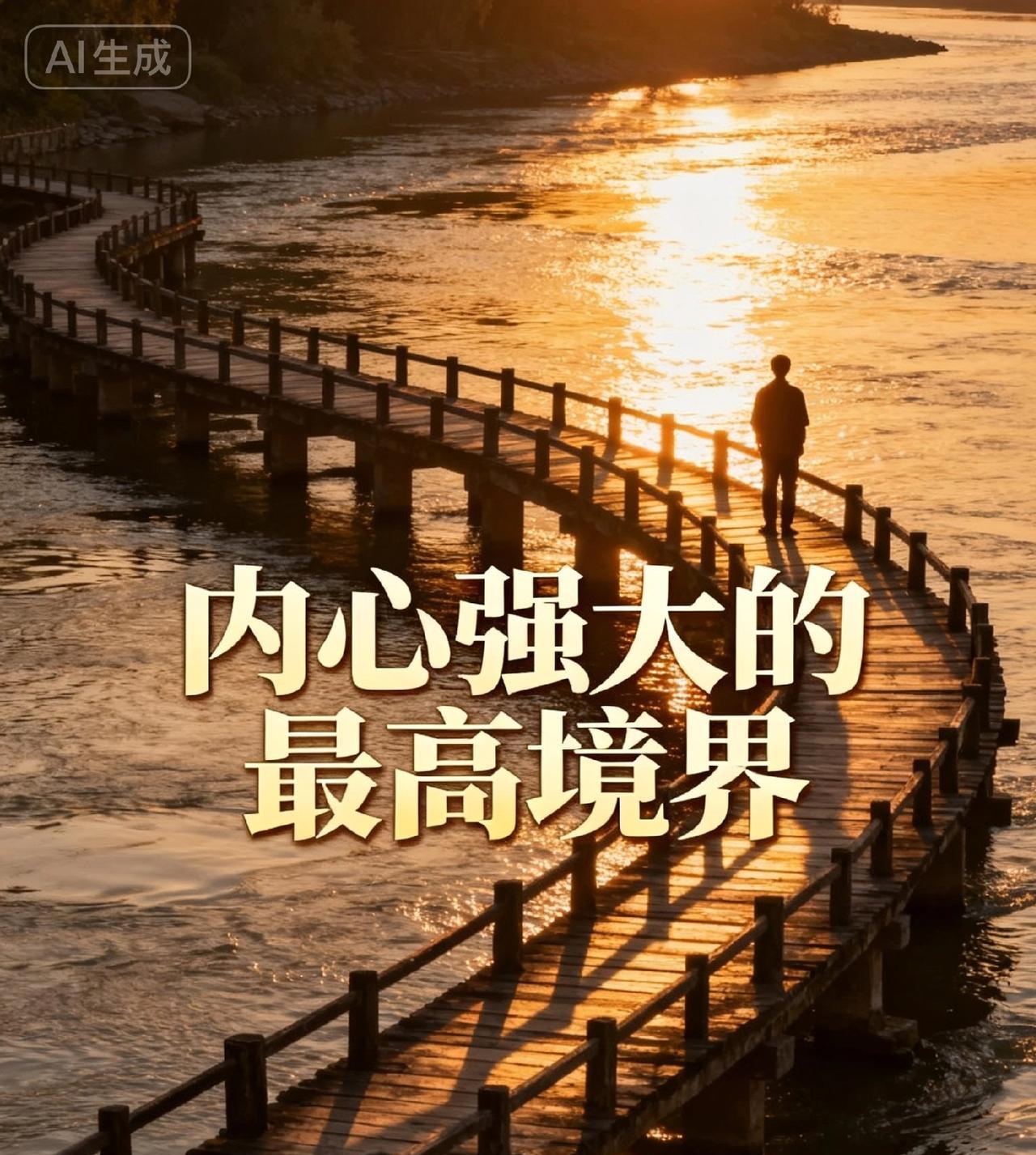 内心强大的最高境界，无论外界如何，我自岿然不动。人世间真正的修行，并非避世隐居