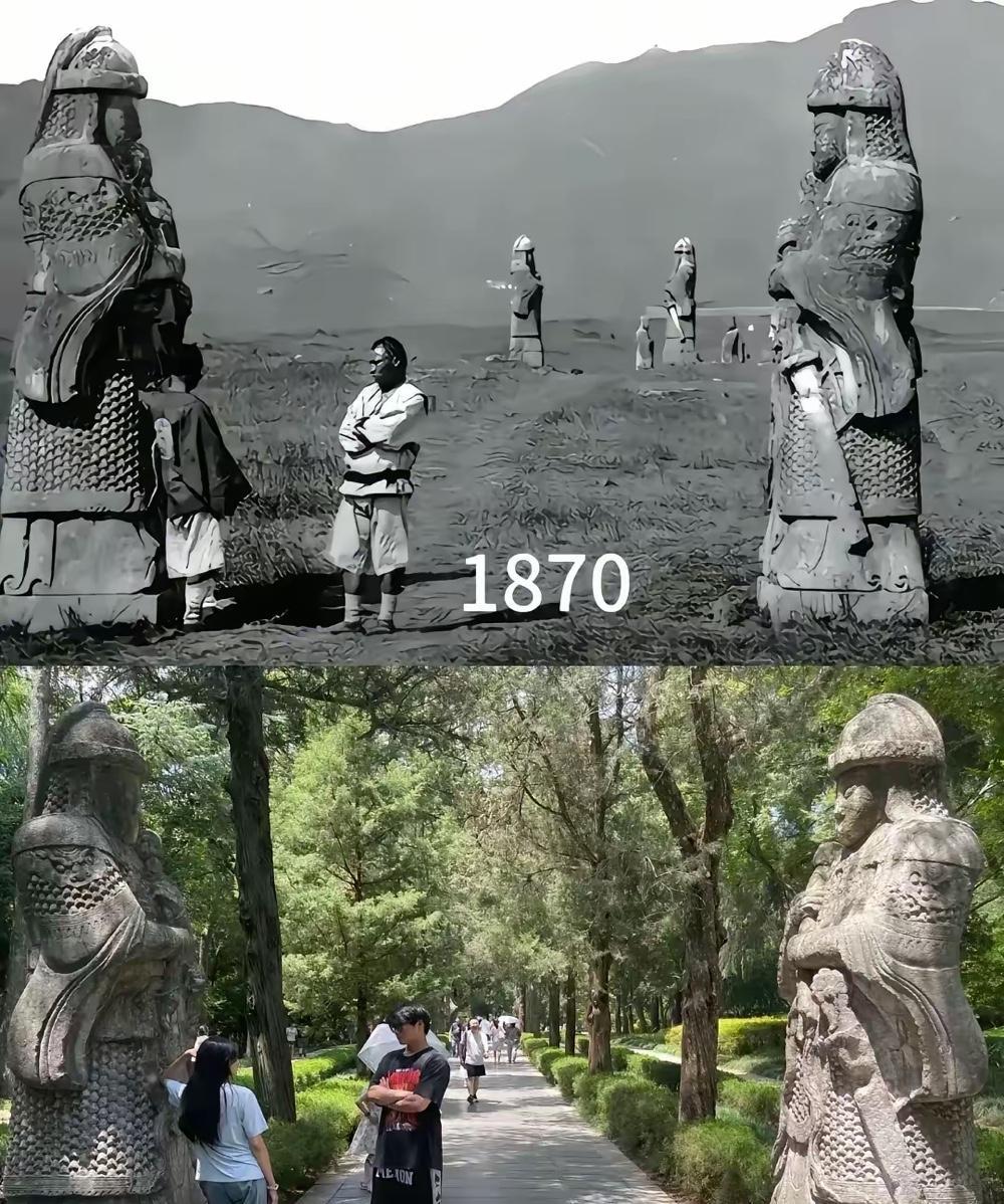150年前的南京这样吗？从石像看，大概率是南京明孝陵石像路，那时快与30年前我们