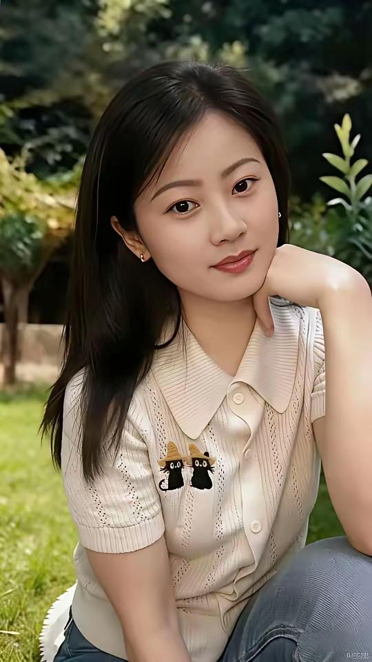 阳光下的甜美少女，微笑中透出温柔与自信。