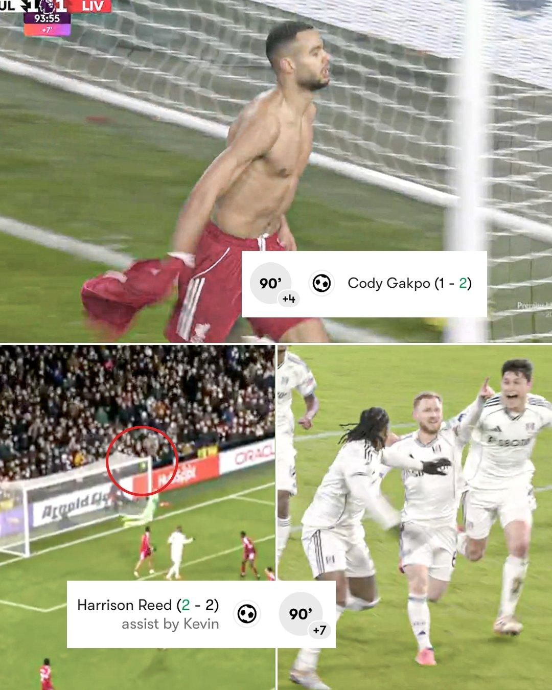 加克波致敬里沙利松！？第94分钟，加克波进球，利物浦2-1领先！加克波脱衣庆祝