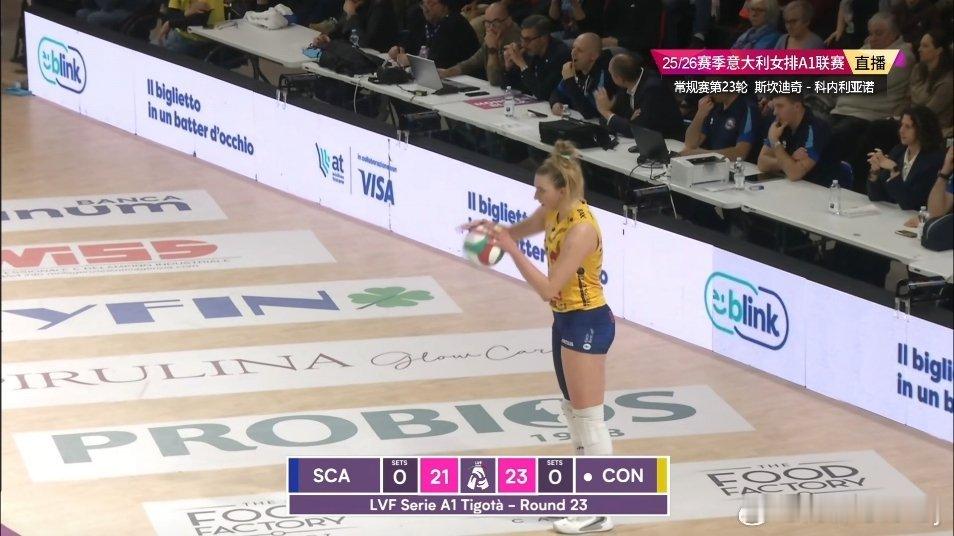关键分了，这发球却失误。朱婷意大利女排联赛