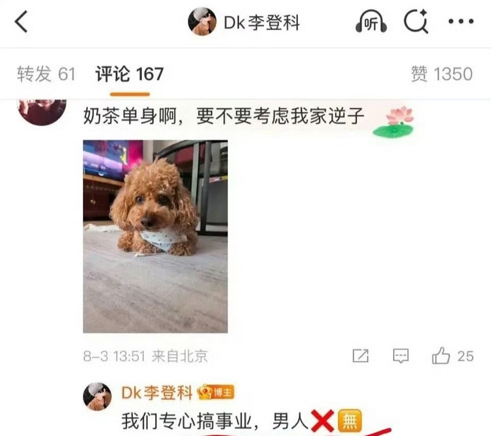 娜扎经纪人回复网友，是在说自己家的狗​​​
