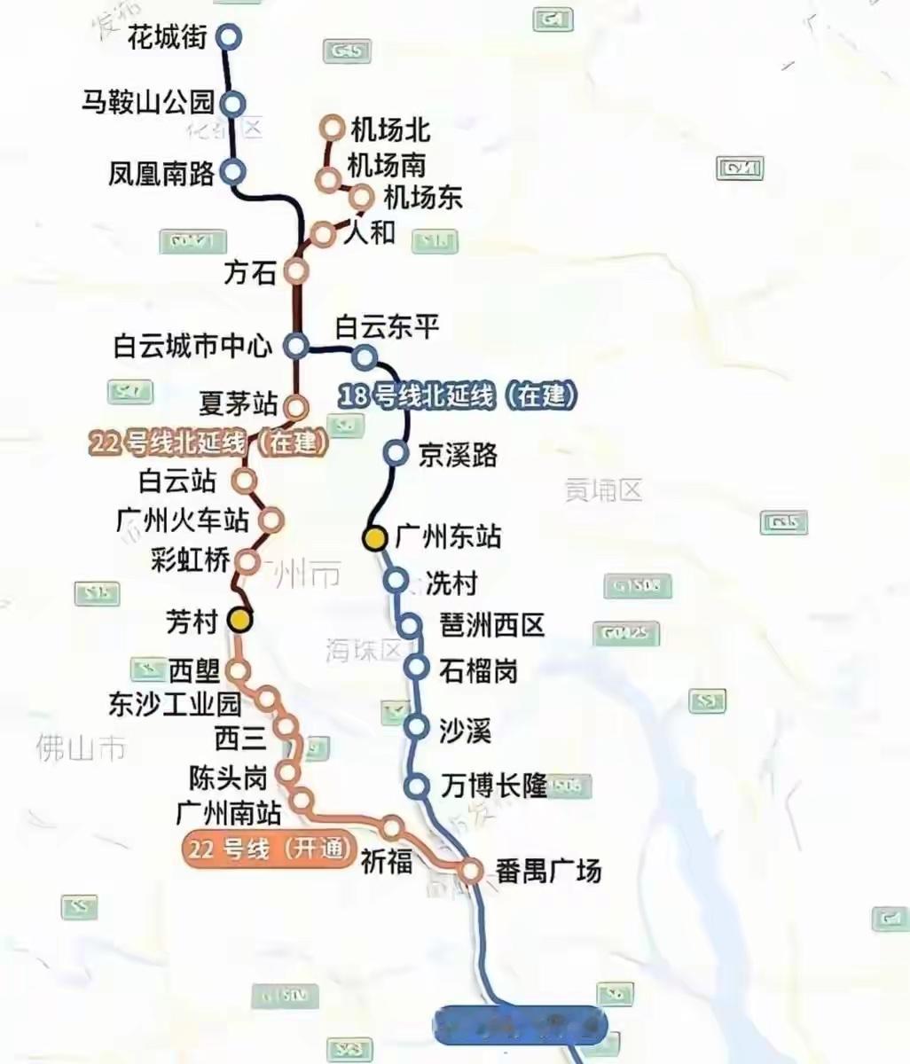 【番禺广场、白云城市中心与方石：18号线与22号线的三座换乘枢纽】广州地铁1