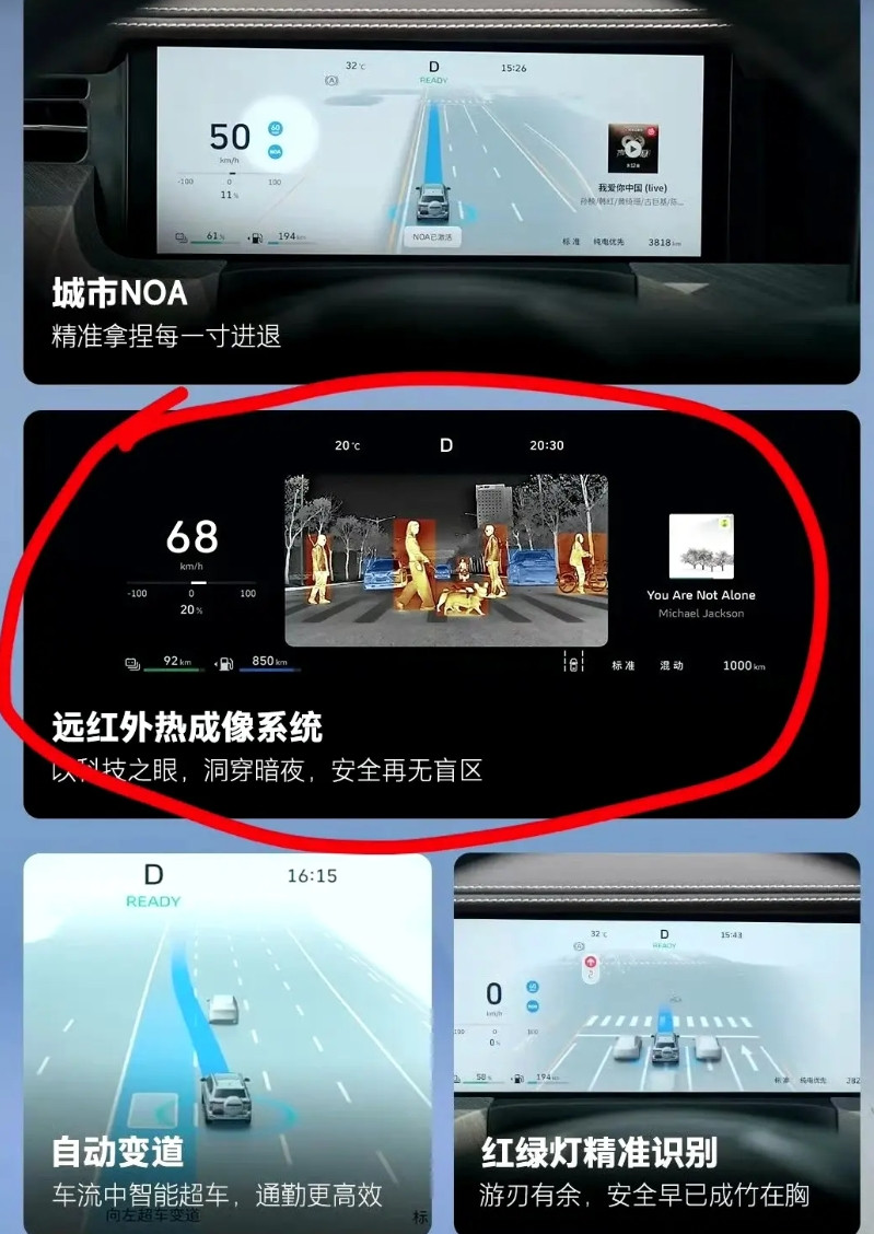 坦克500这个车竟然有【远红外热成像仪】有一种场景很有用，在低速的时候，如果视