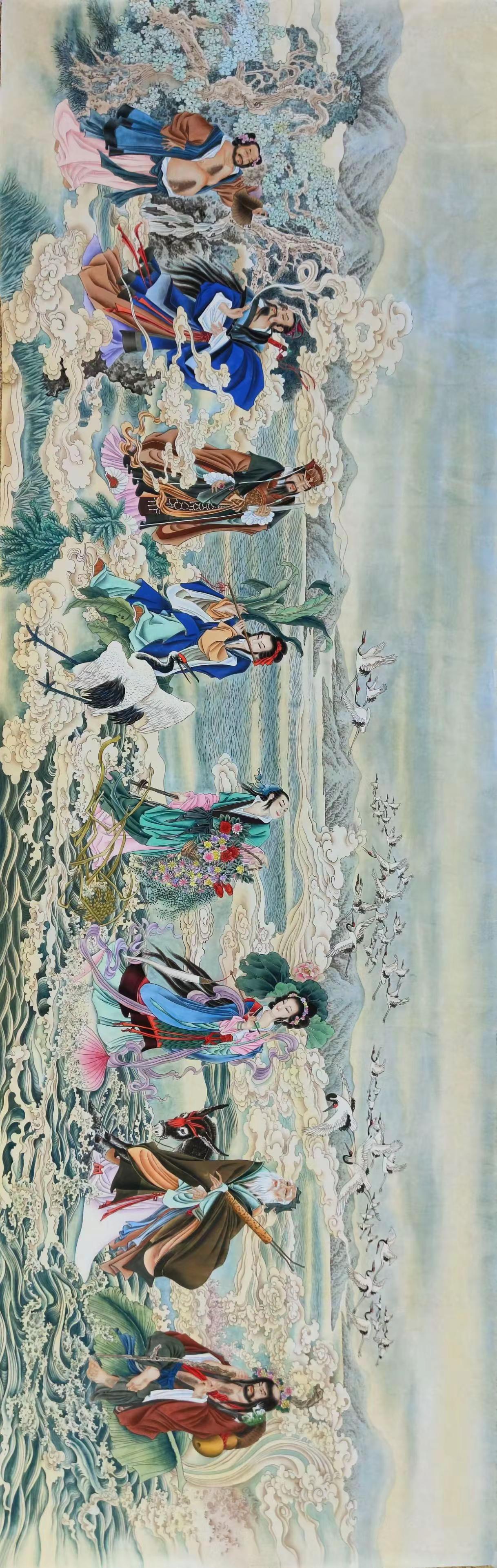 八仙过海图。手绘人物画创作者中心创作灵感国画人物国画人物画八仙过海尺寸