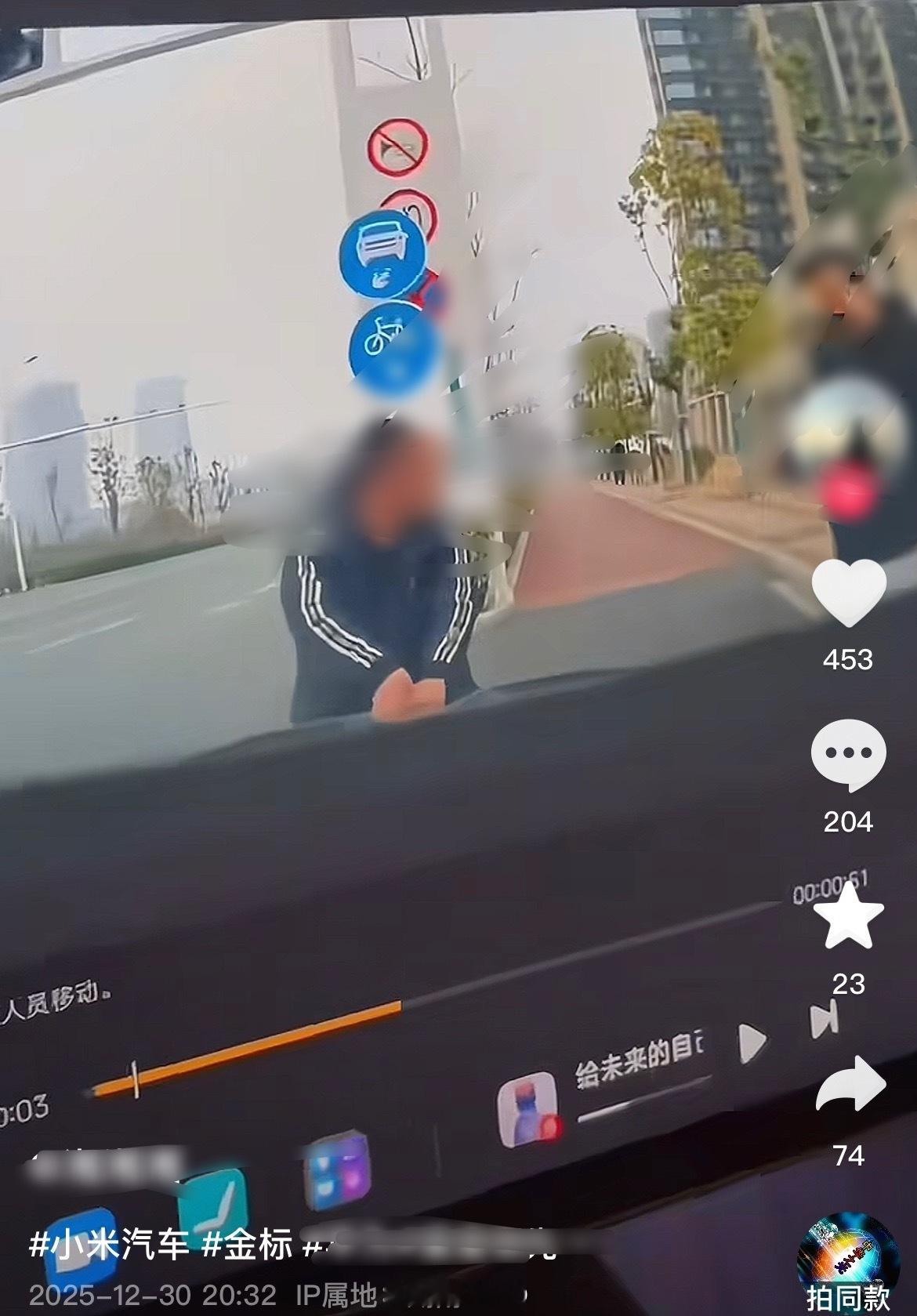 这哥们扣小米车主的金标，还被哨兵模式拍了下来，怎么敢的。