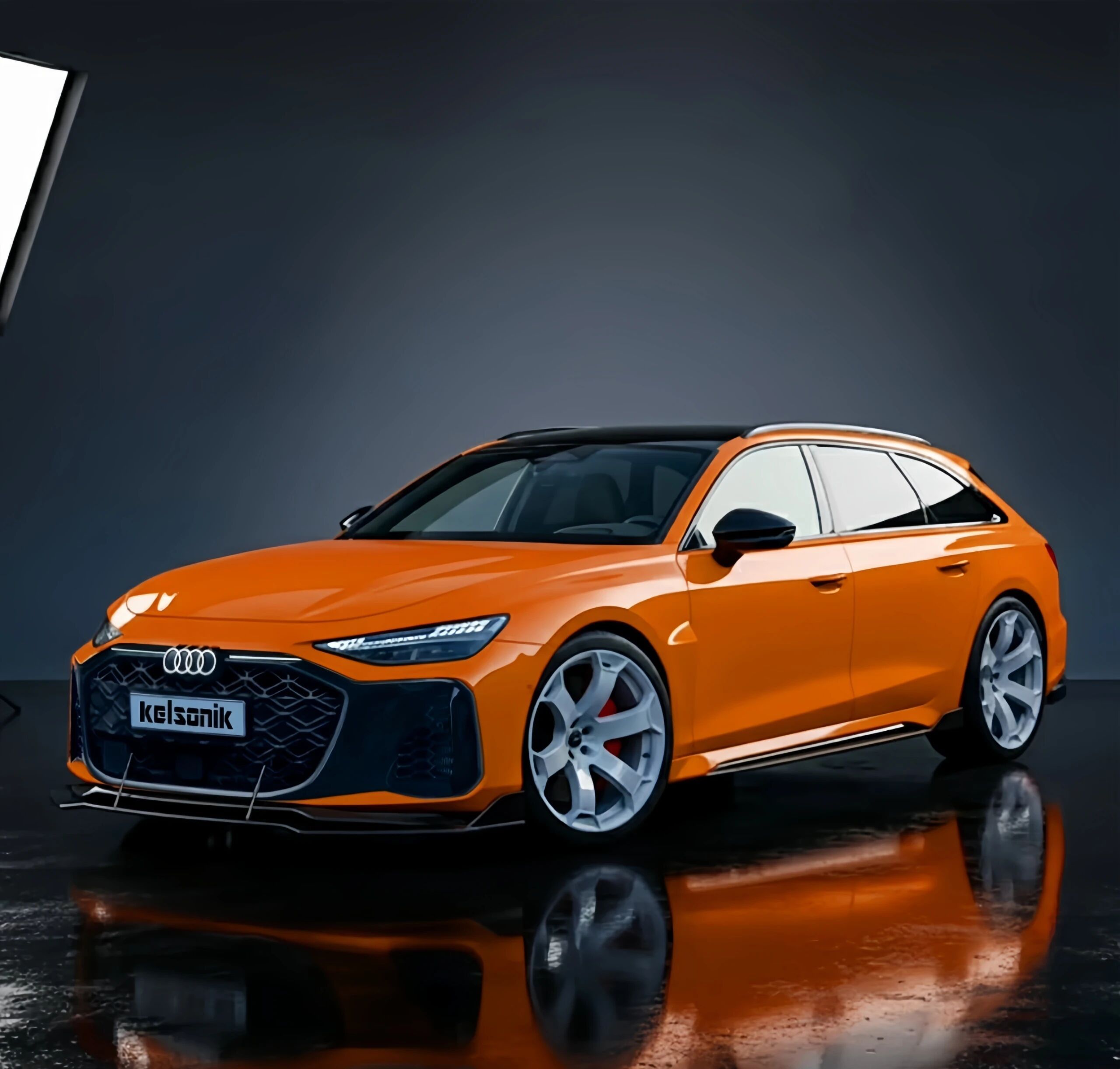 全新一代奥迪RS6Avant渲染图！侧面的鲨鱼鳃可以再优化一下…..全新一代肯